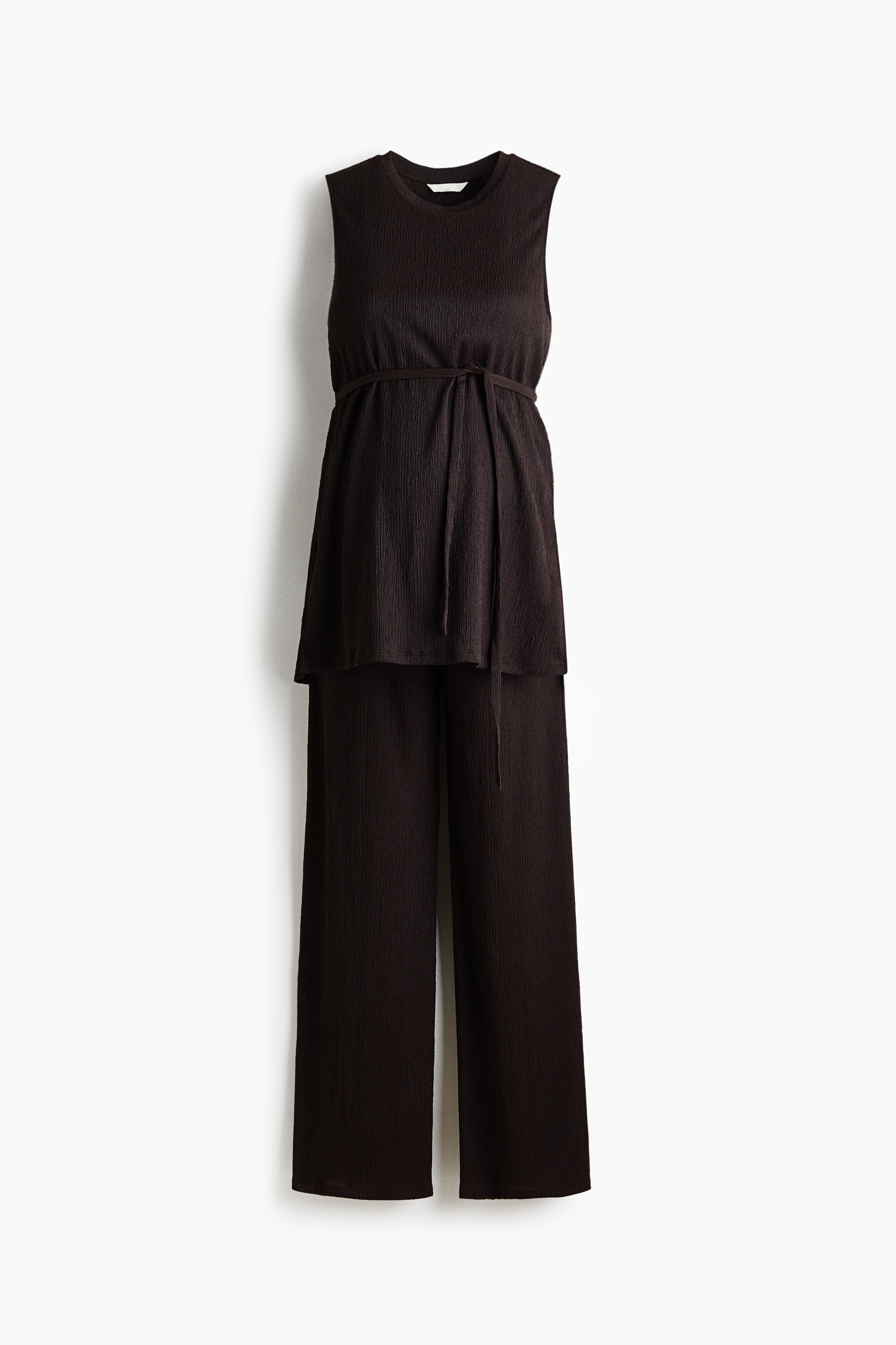 MAMA 2 Parçalı Tekstüre Jarse Set - Dark brown/Bej/Çizgili/Krem/Lacivert