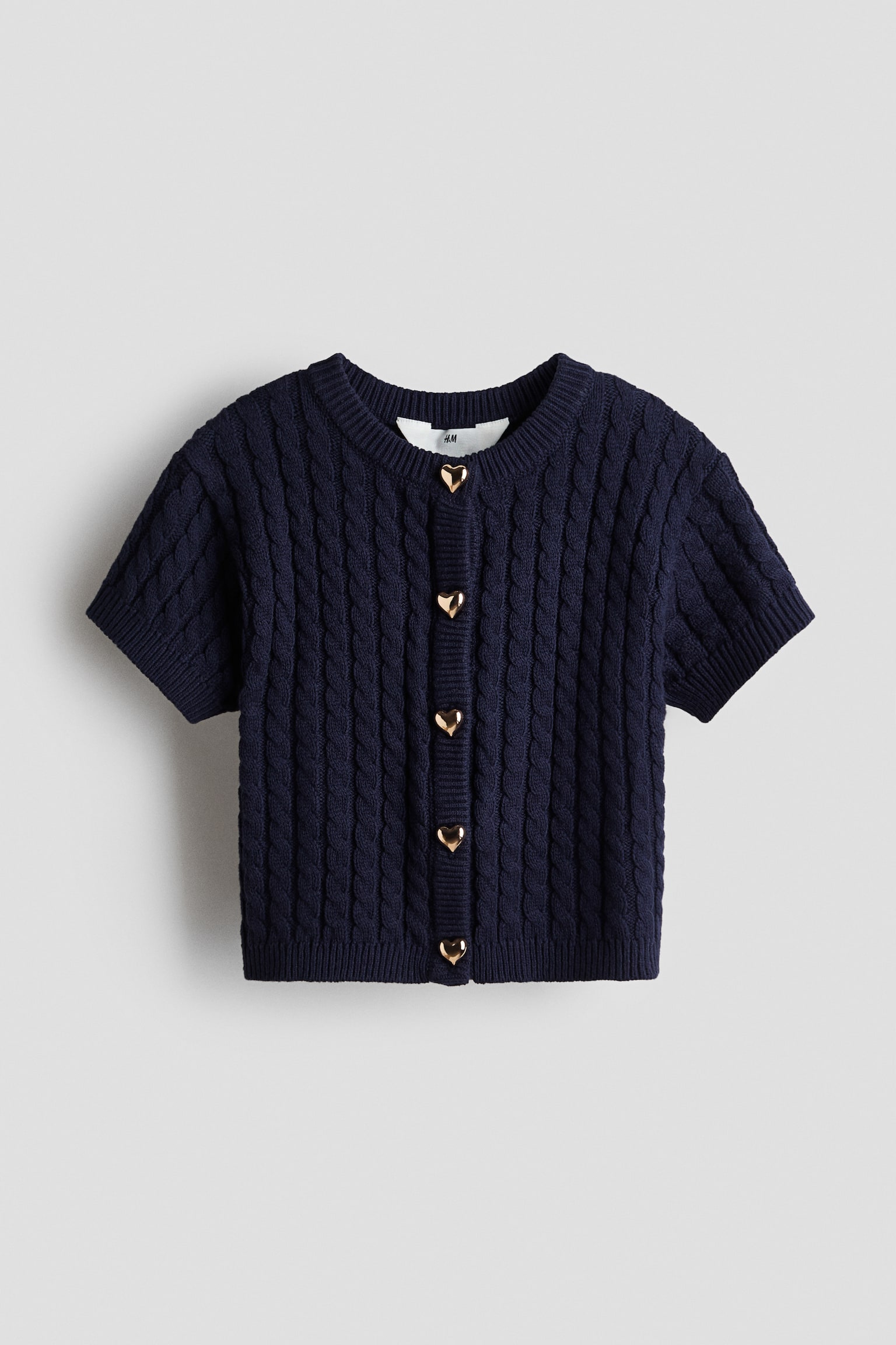 Cardigan mit Zopfmuster - Marineblau/Rot/Hellrosa/Weiß/Hellrosa