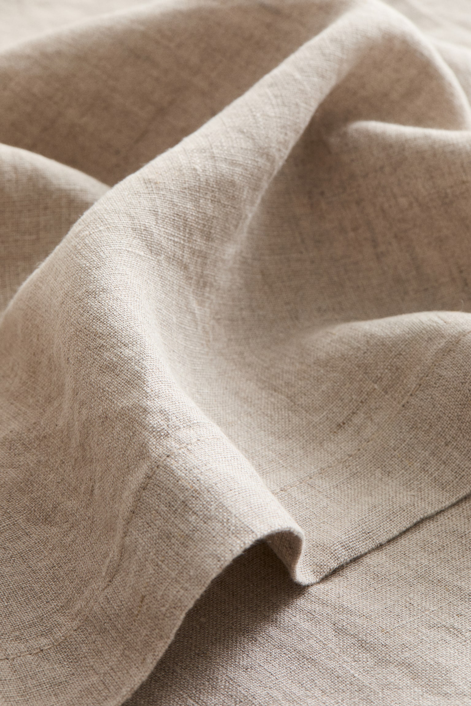 Linen tablecloth - Beige/White - 3
