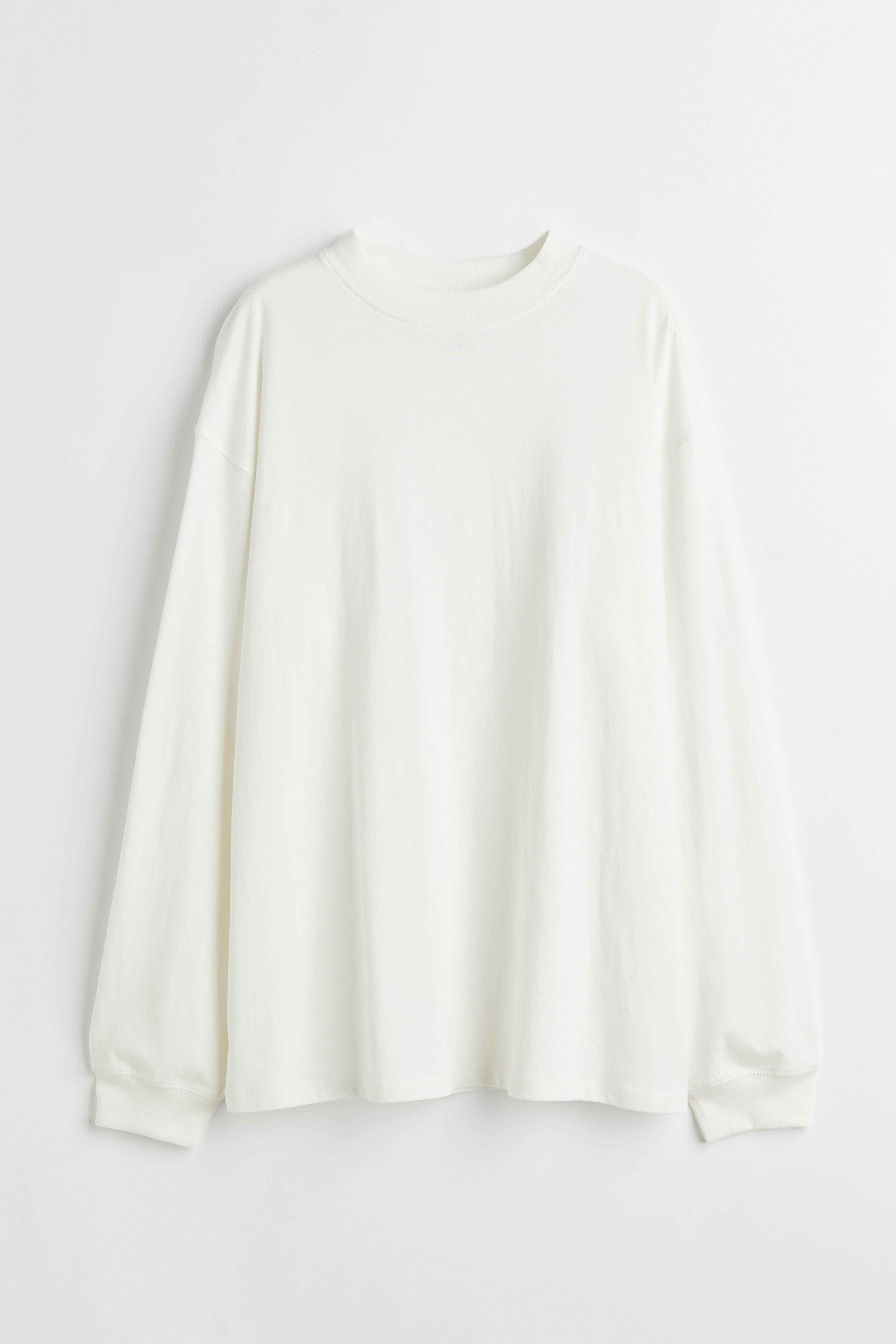 Long-sleeved Jersey Shirt - White - Ladies | H&M CA