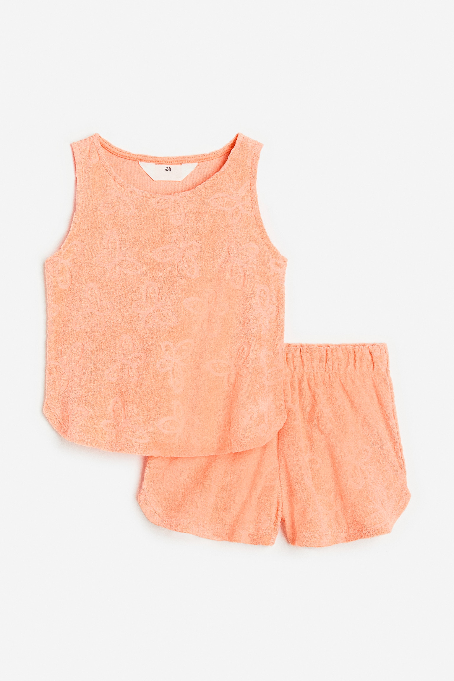 2-piece terry set - Apricot/Butterflies/Light green - 1