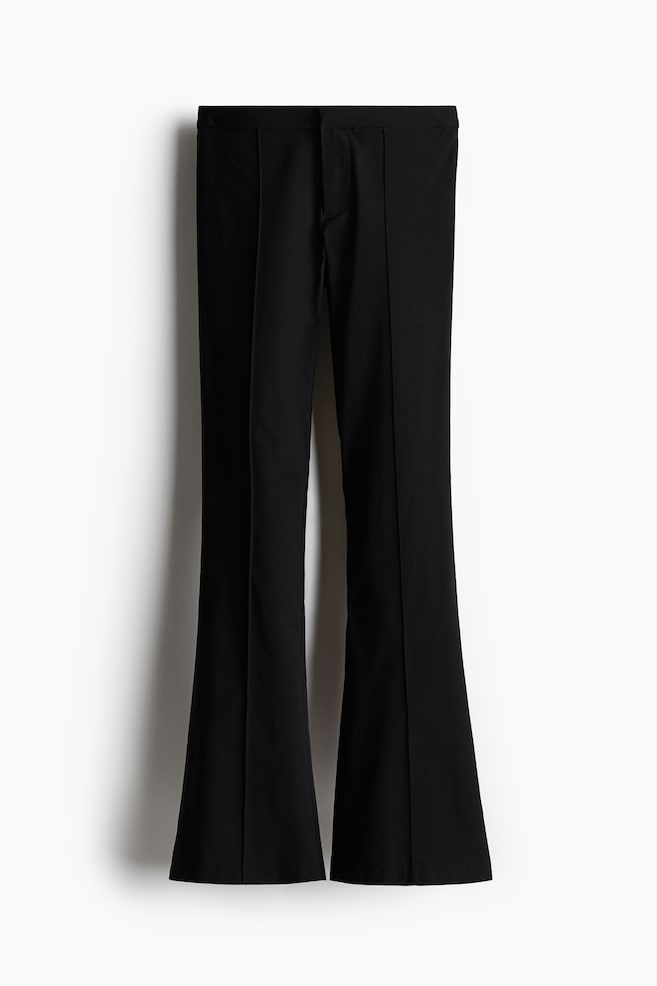 Flared tailored trousers - Black/Dark grey marl - 1