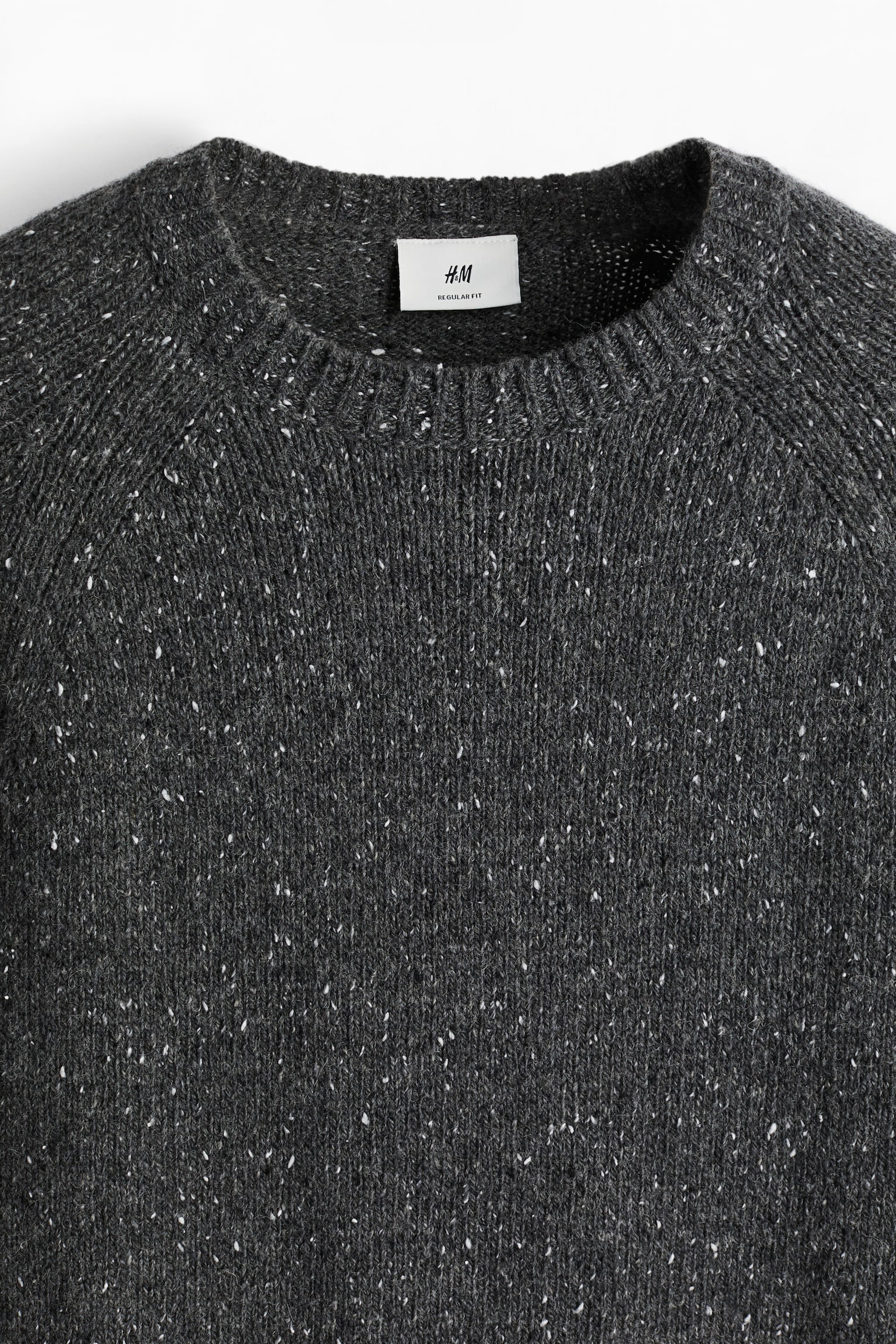 Regular Fit Wool-blend jumper - Dark grey marl/Navy blue - 5