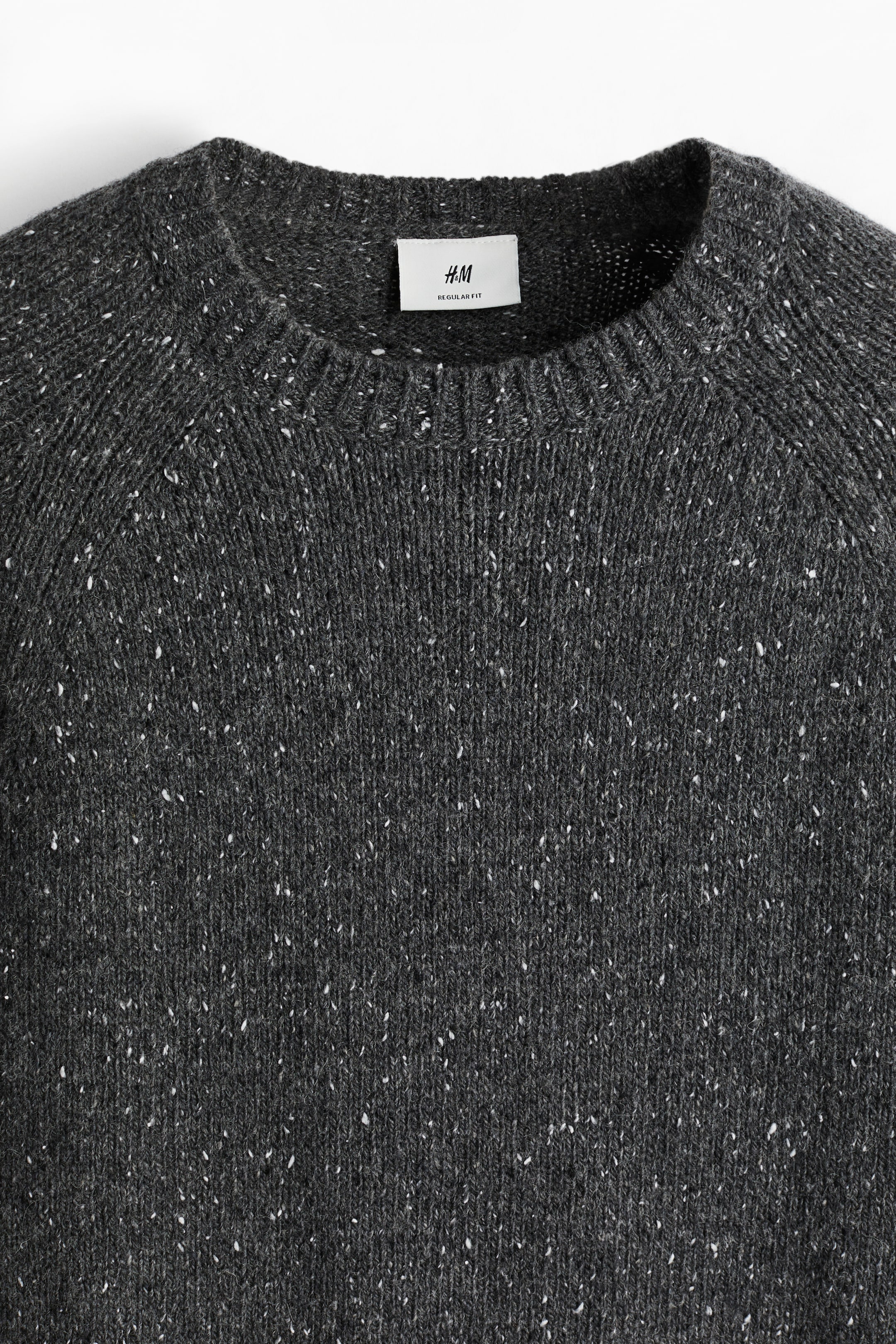 Regular Fit Wool-blend jumper - Dark grey marl - Men | H&M GB 7