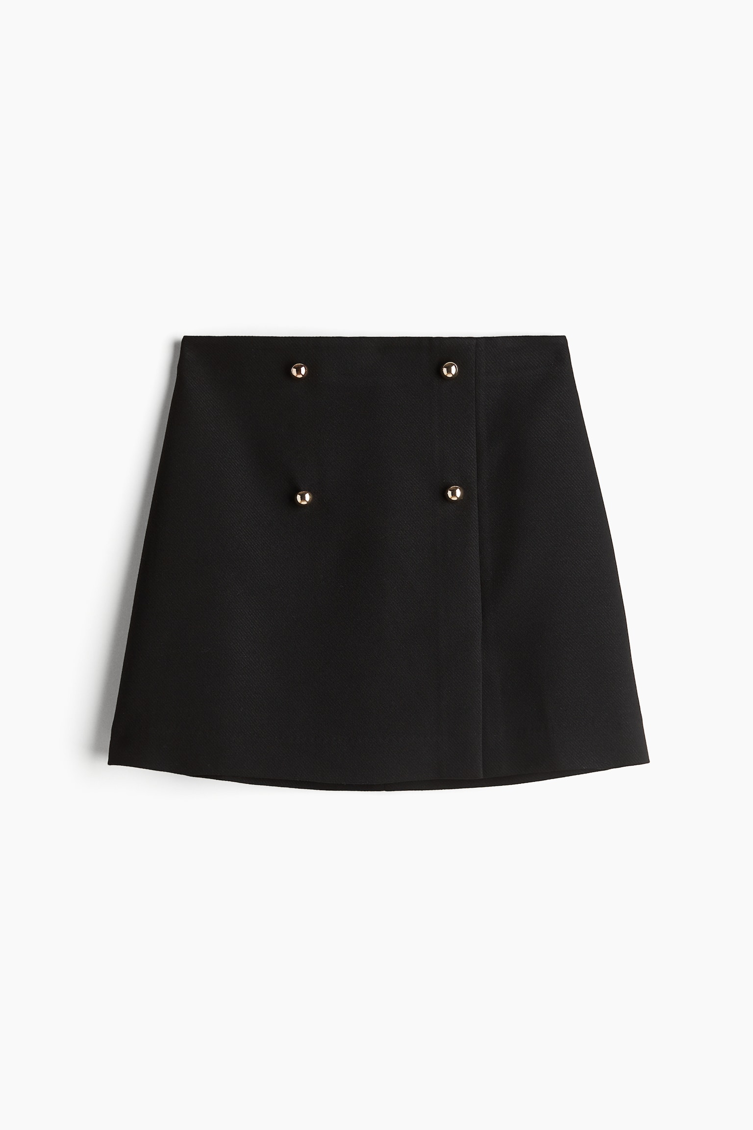 Button-front mini skirt - Black/Burgundy - 2