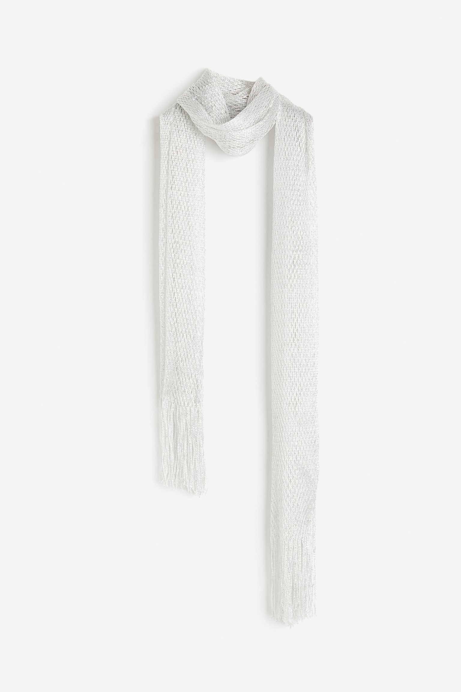 Glittery net scarf - White - 1