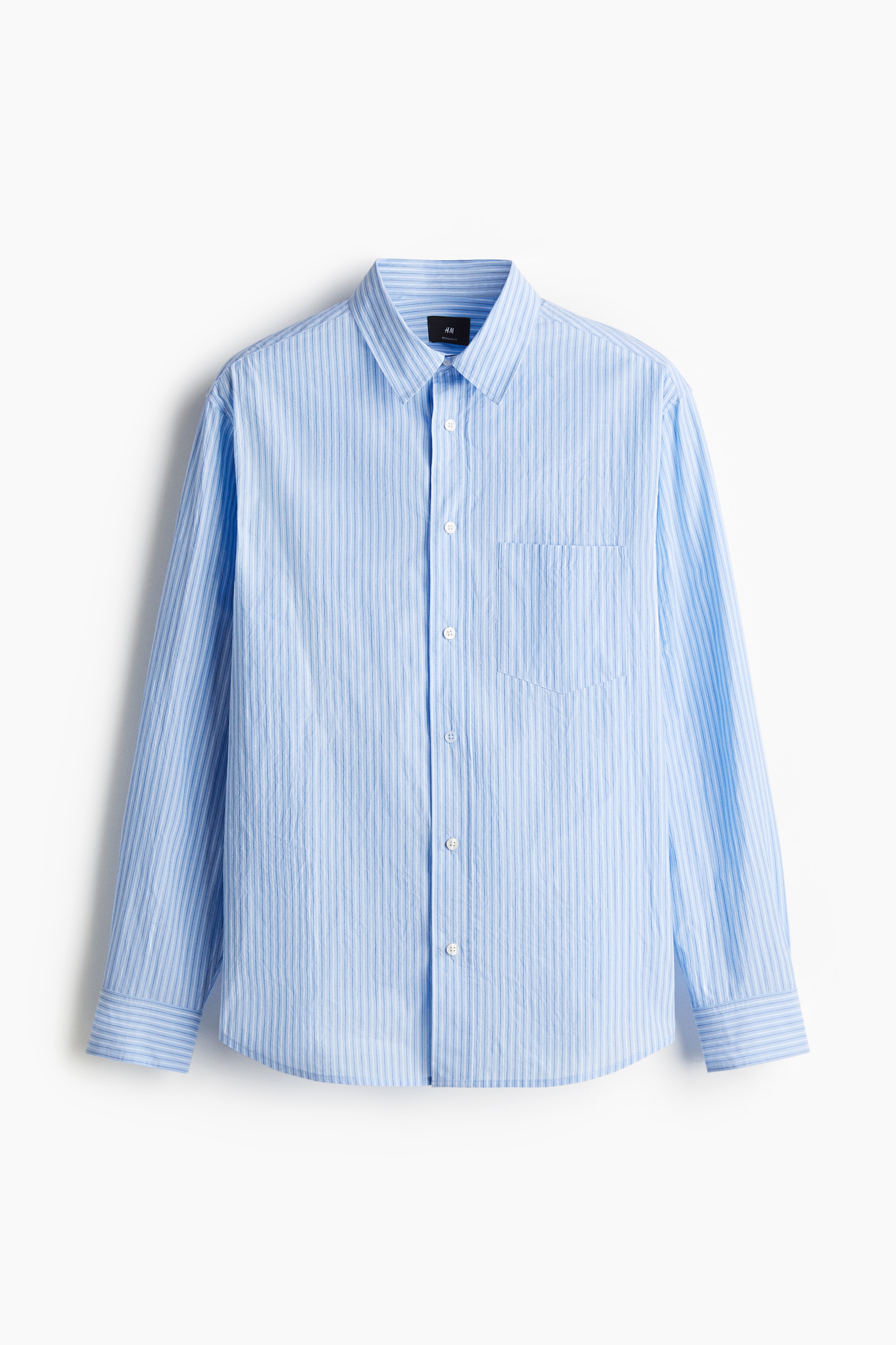 Πουκάμισο Regular Fit από ποπλίνα - Ανοιχτό μπλε/ριγέ/Ανοιχτό μπλε/ριγέ