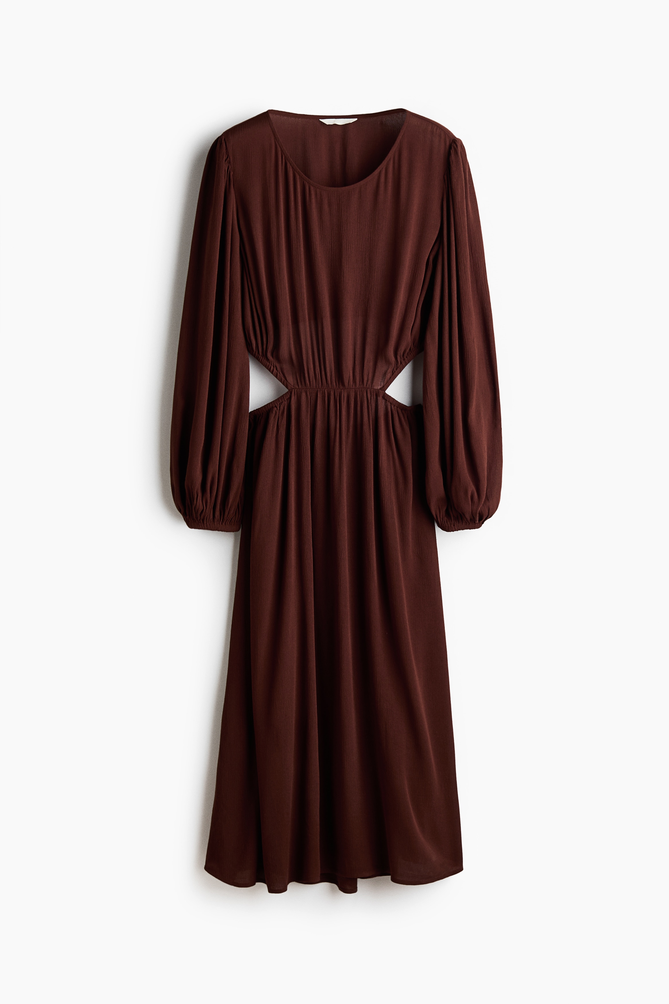Cut-out viscose dress - Rust brown