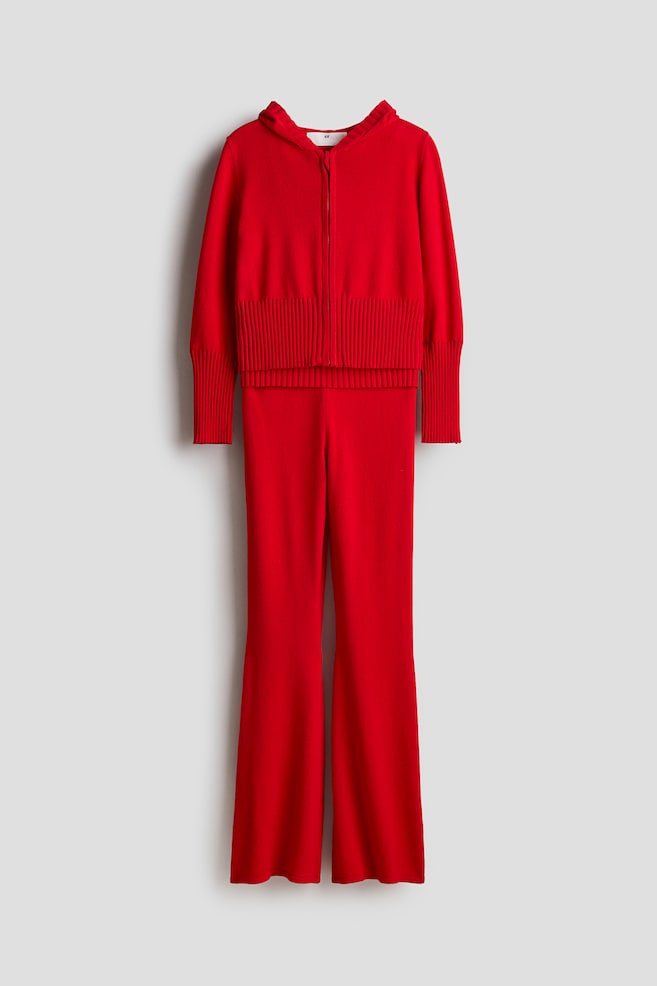Set 2 pezzi in maglia fine - Rosso/Bianco - 1