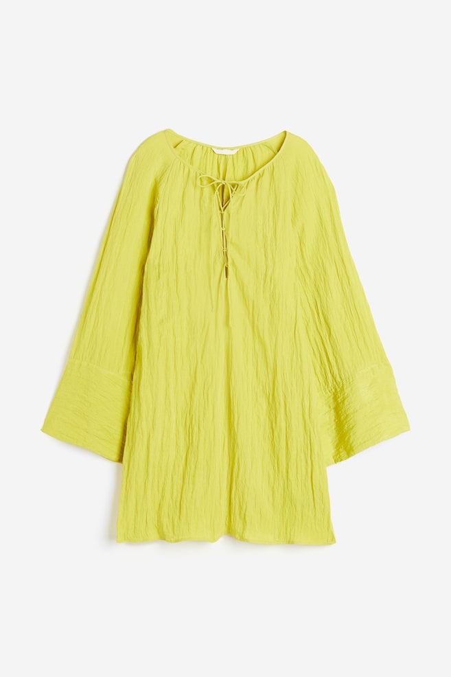 Crinkled tunic dress - Yellow - 2