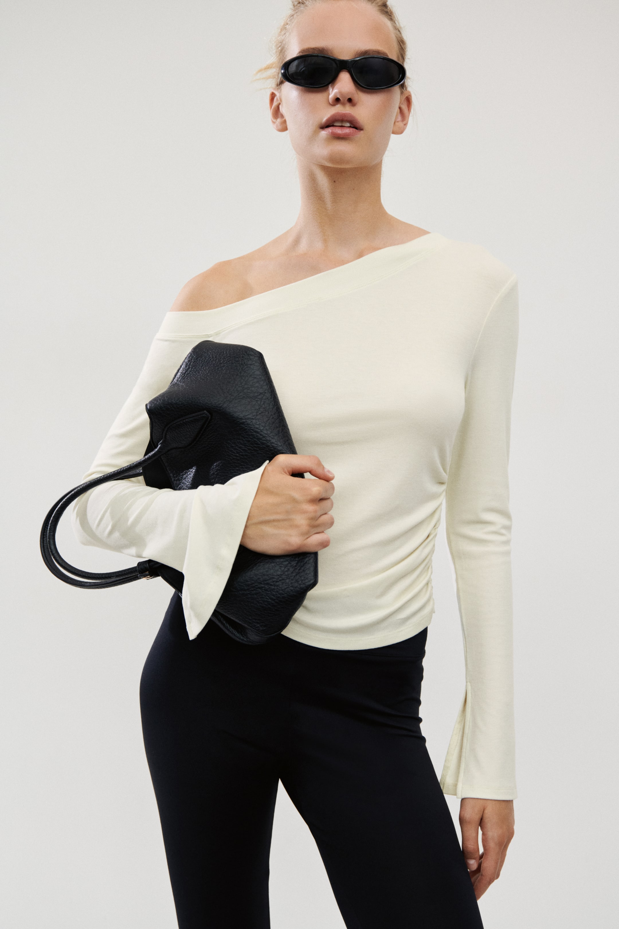Женские топы H&M One-Shoulder Viscose Top — фото 4