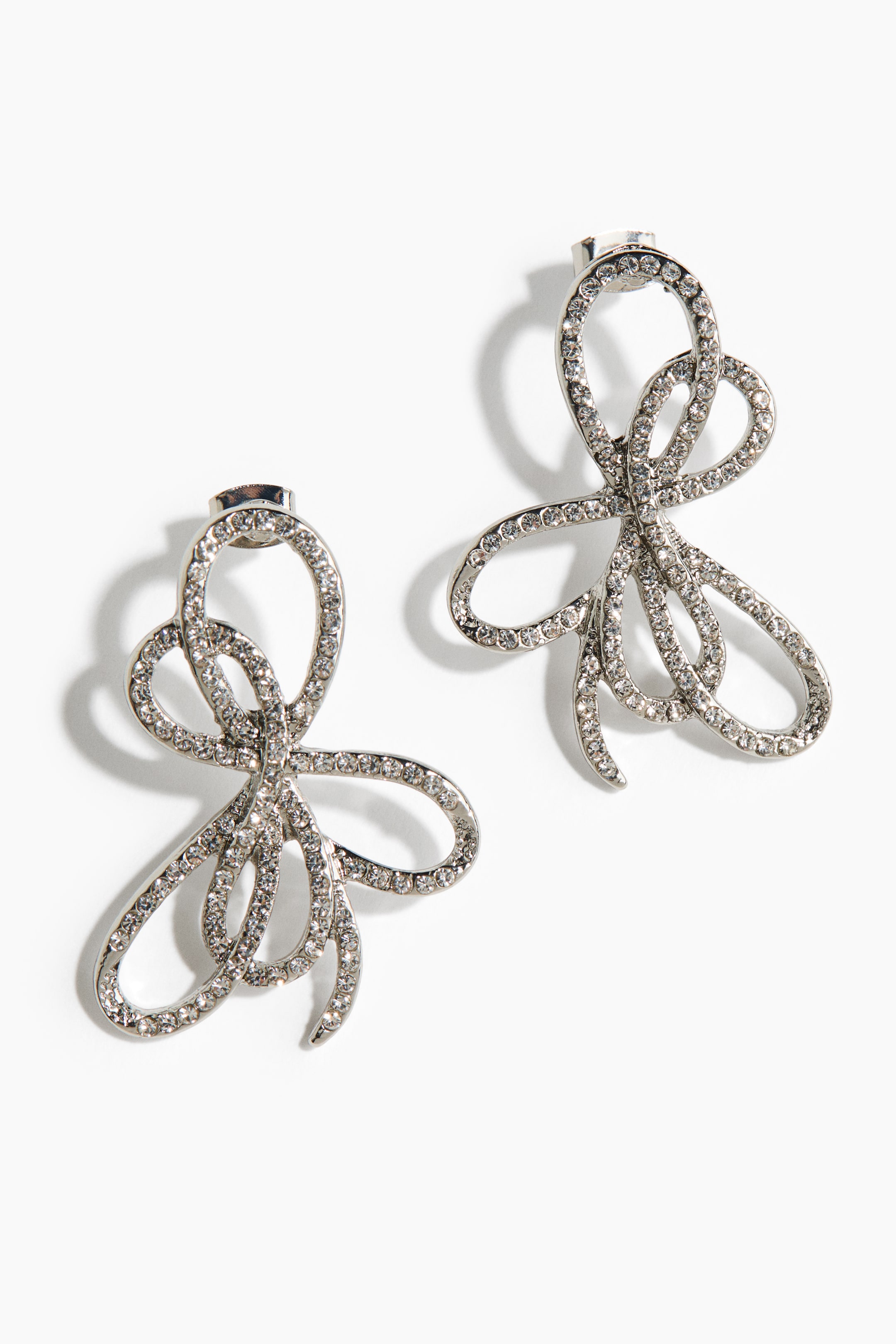 View larger image: Bow-shaped stud earrings - Silver-coloured - Ladies | H&M 2