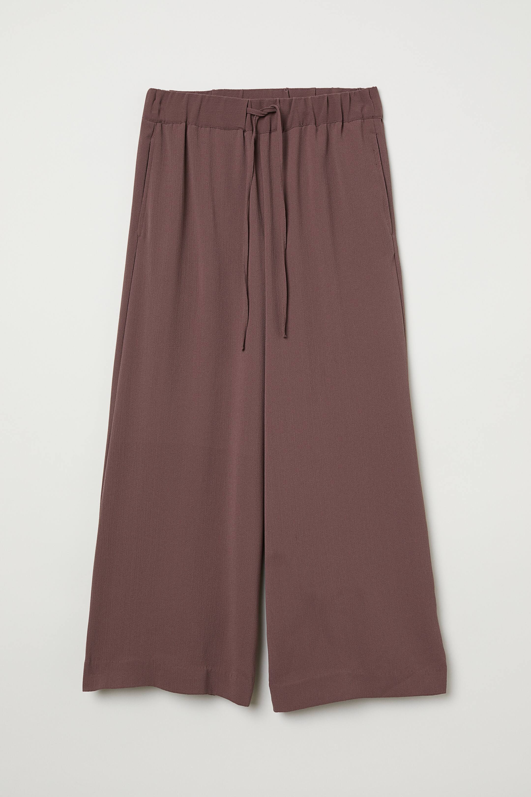 Grotere afbeelding bekijken: Wijde broek - Donker pruimenpaars - DAMES | H&M NL 1