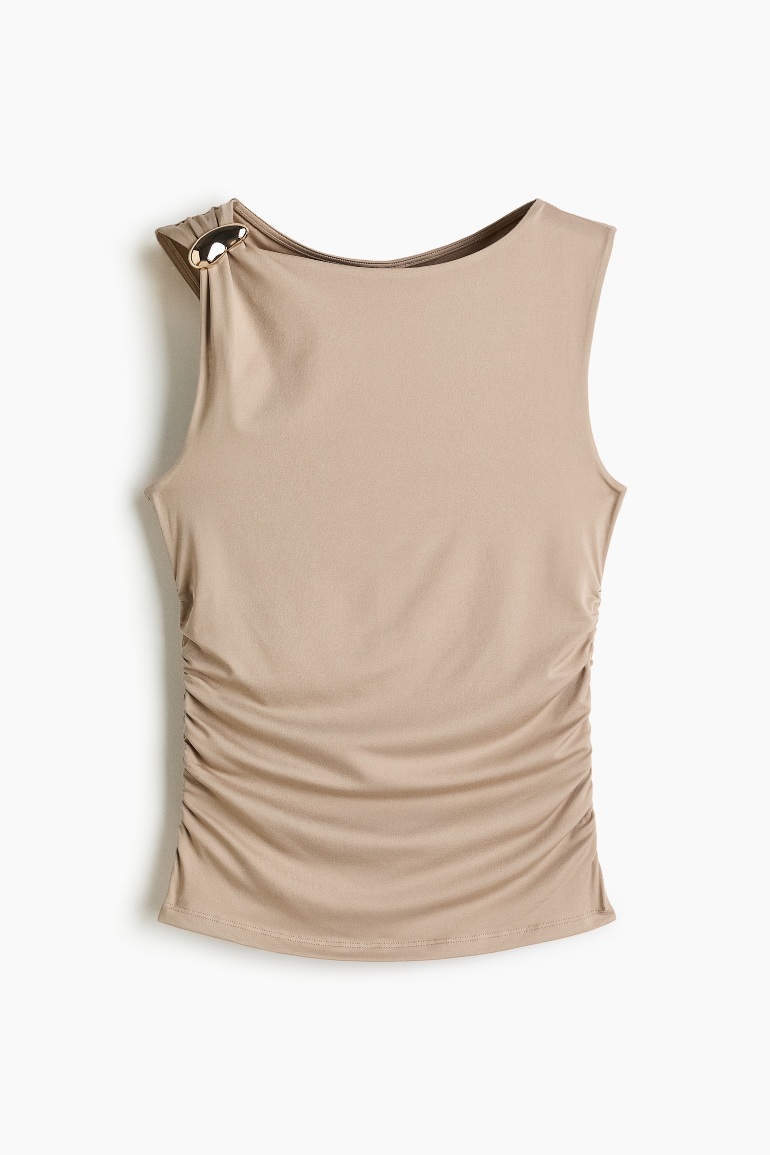 Draped Top - Beige/Black - 1