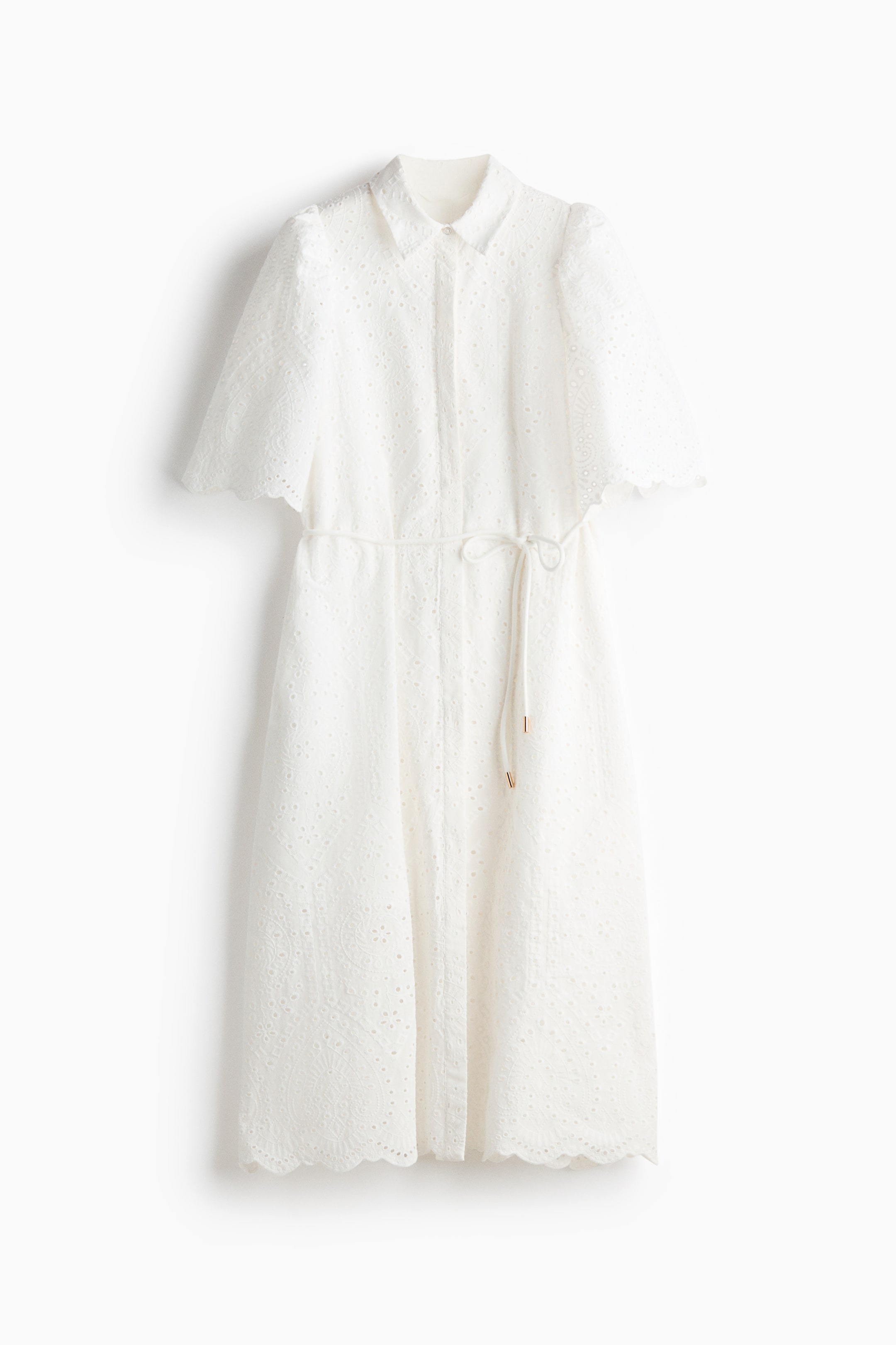 Eyelet-Embroidered Cotton Shirt Dress