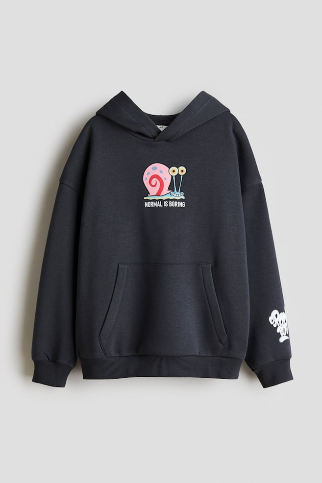 Printed Hoodie - Dark gray/SpongeBob/Ivory/Brawl Stars/Blue/PlayStation/Green/SpongeBob SquarePants/Gray/Fortnite - 1