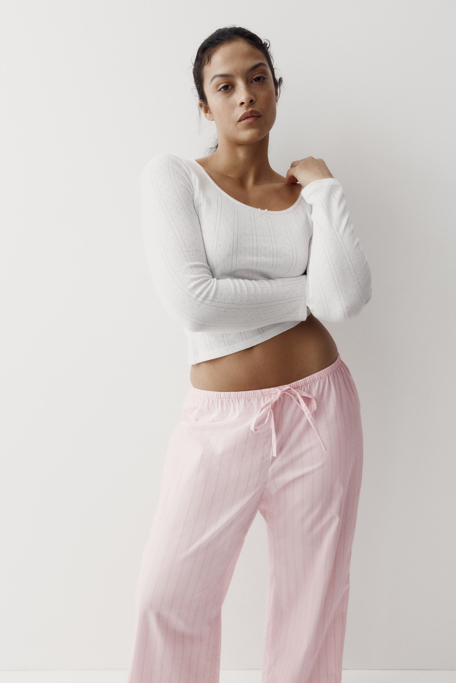 Pamuklu Pijama Altı - Açık pembe/Çizgili/Mavi/Beyaz çizgili - 6