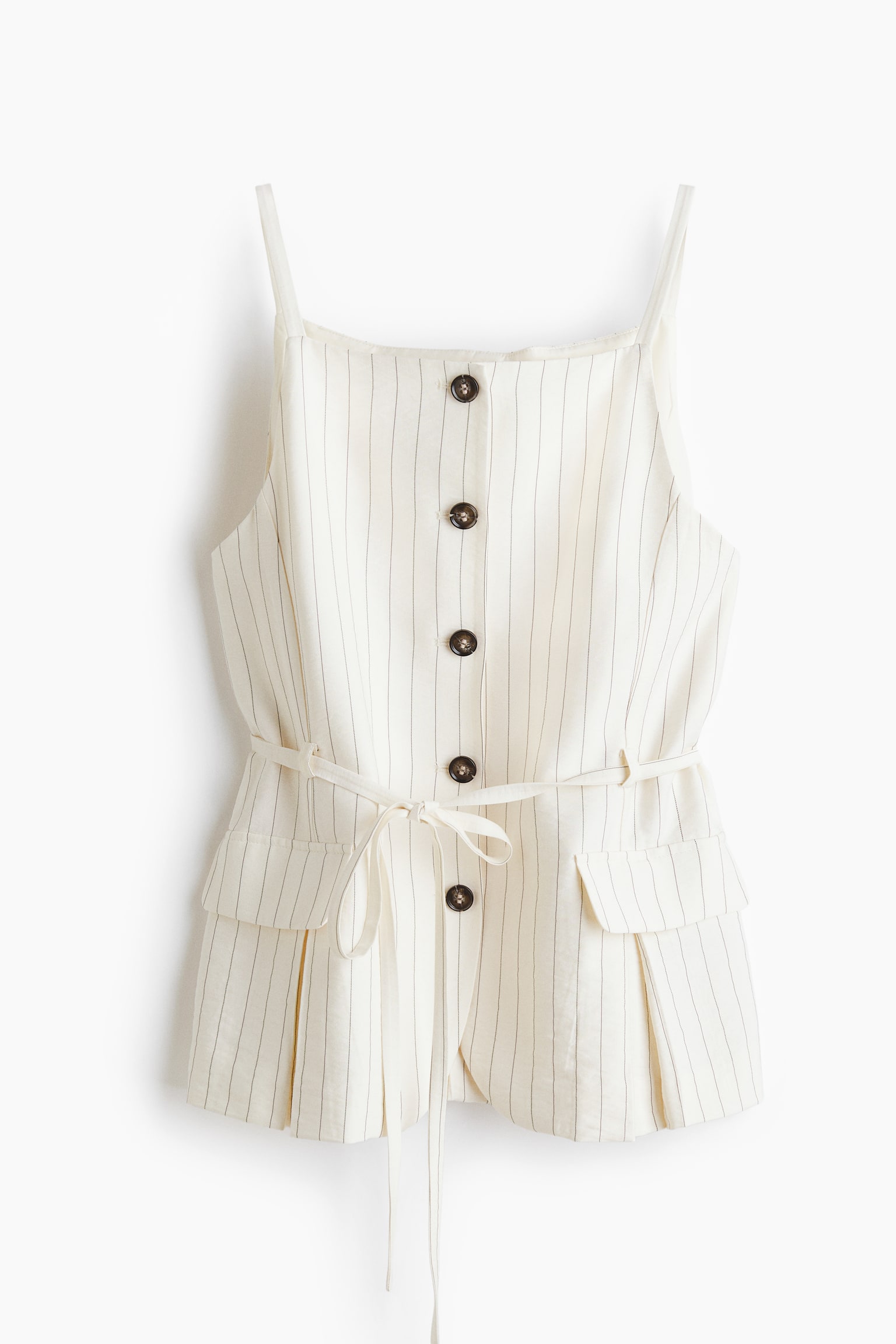 Peplum waistcoat - Cream/Pinstriped - 1