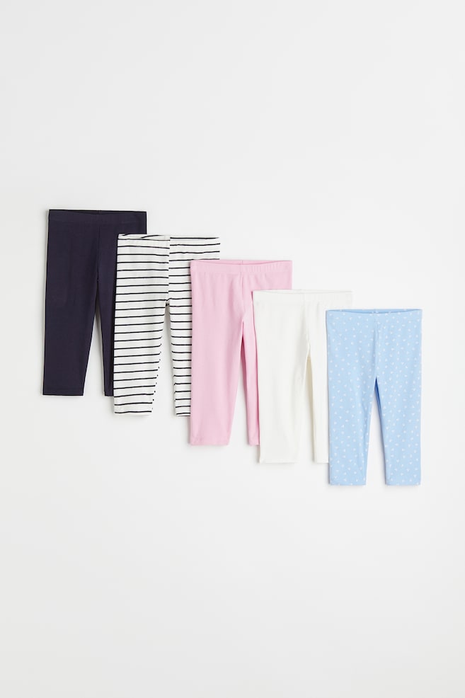 5-pack cotton Capri leggings - Navy blue/Cherries/Light pink/Light yellow/Coral/White/Light beige/Dark grey/Light pink/dc/dc/dc - 1