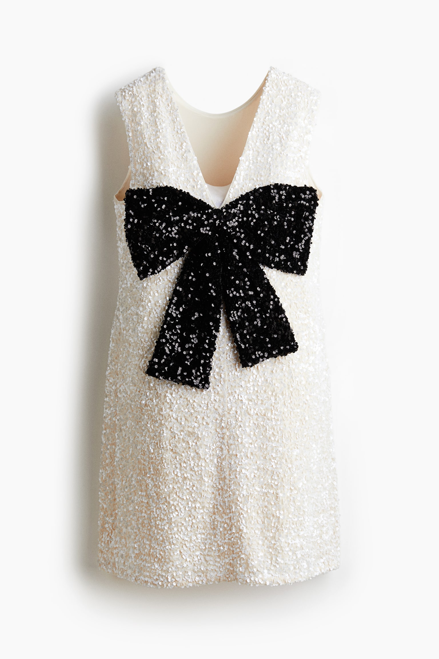 MAMA Bow-detail sequined dress - White/Black/Dark brown/Dark green - 7