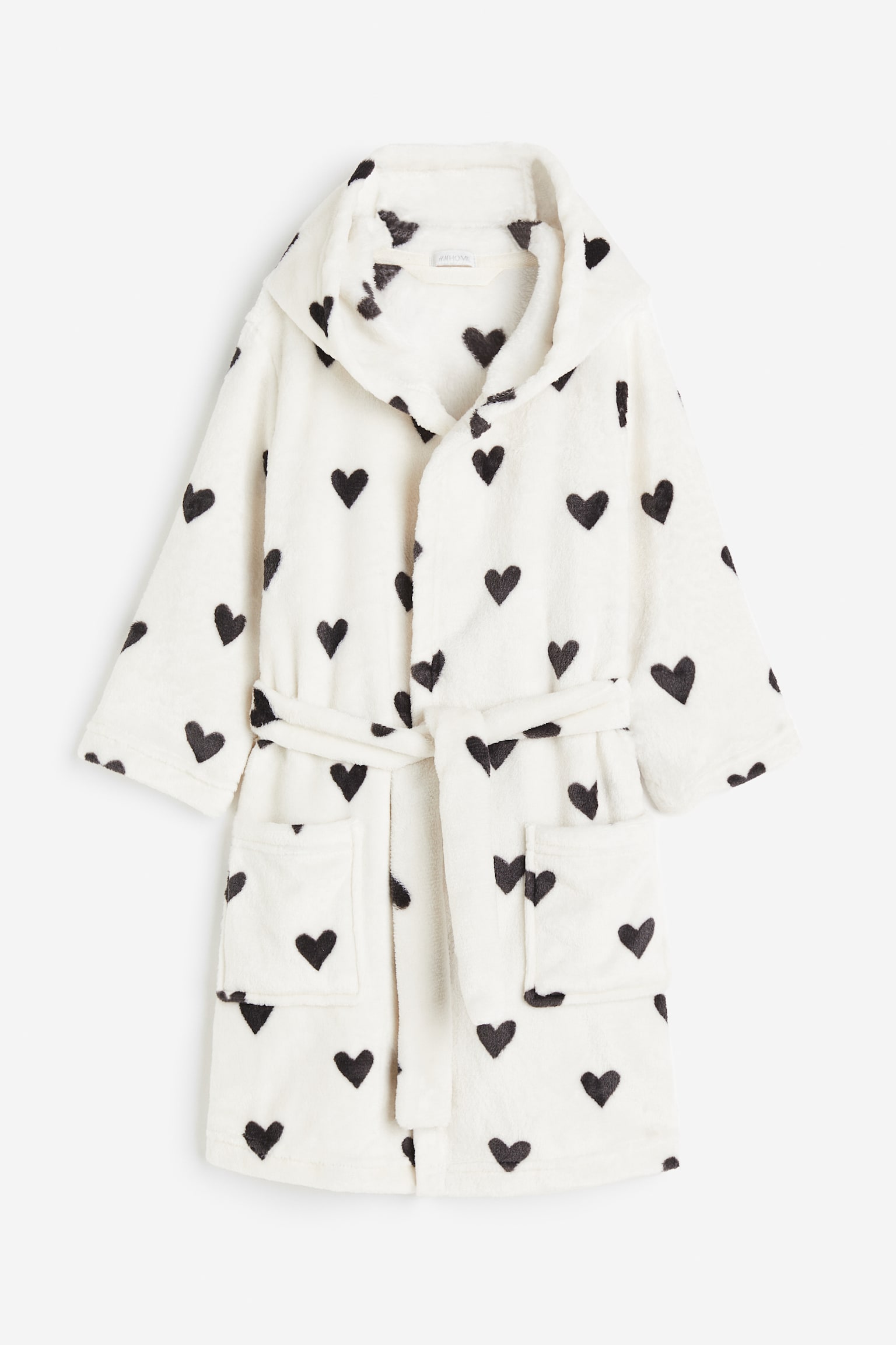 Fleece dressing gown - White/Hearts/Light green/Vehicles - 1