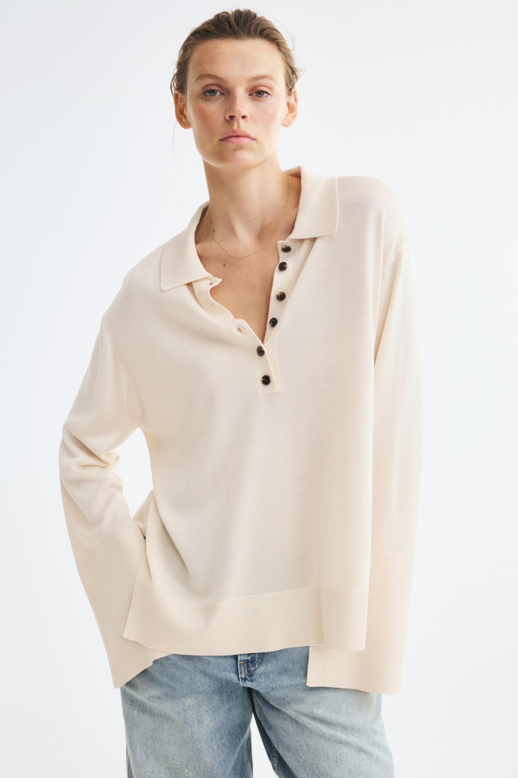 Fine-Knit Polo Shirt