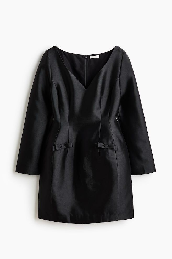 Robe sablier en twill - Noir - 1