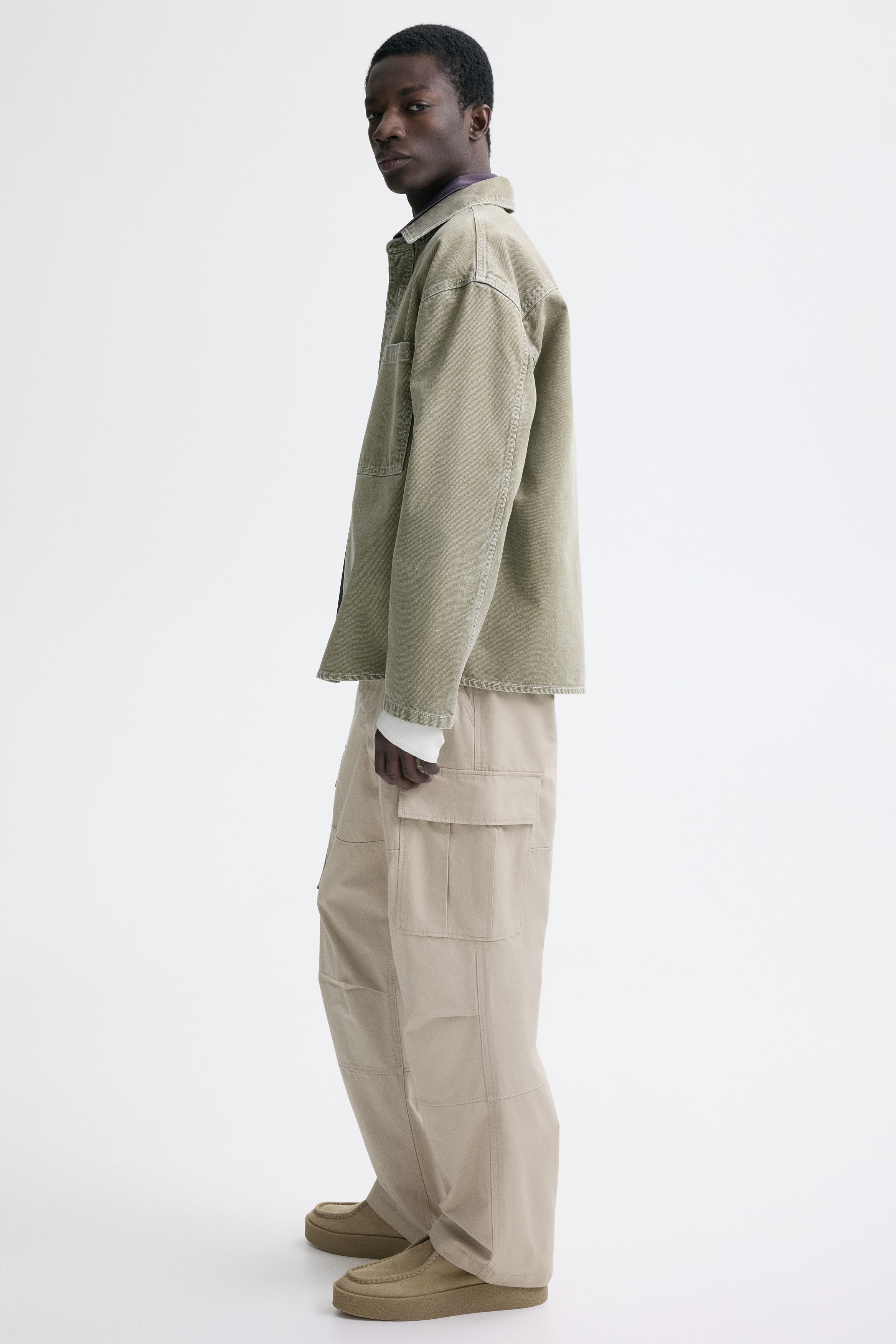 Relaxed Fit Cotton cargo trousers