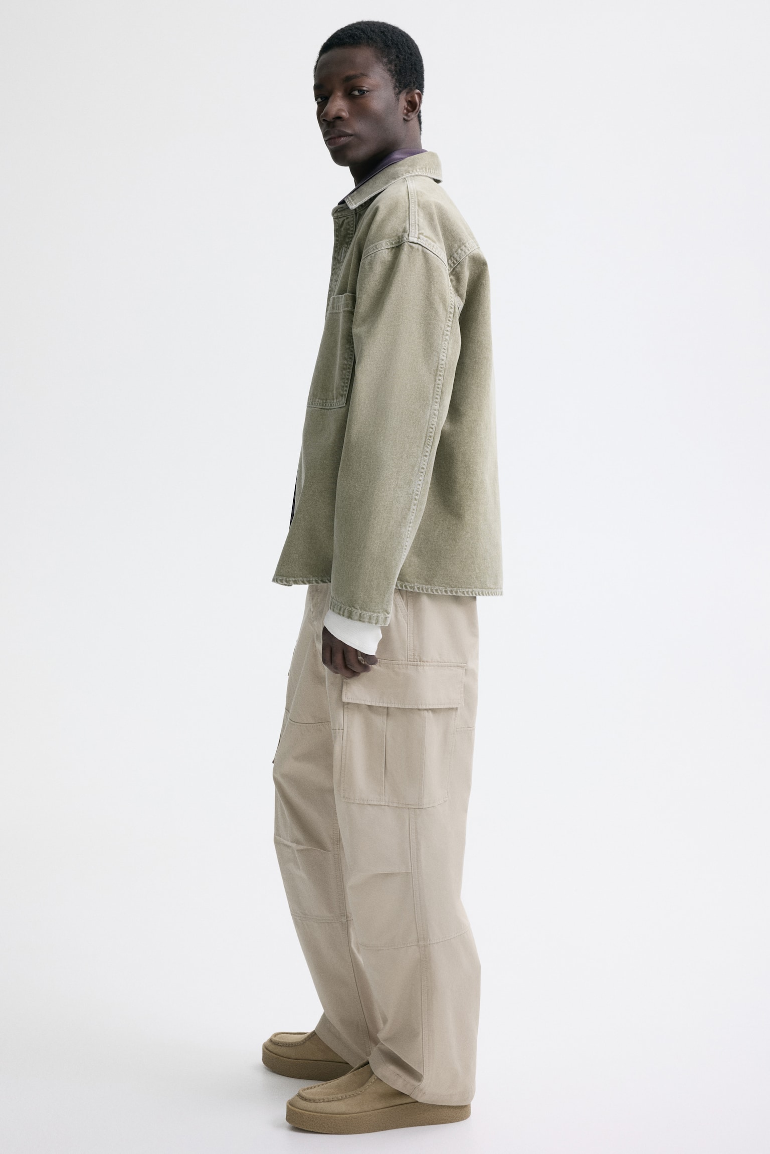 Cargobukser i bomuld Relaxed Fit - Lys beige/Kakigrøn/Sort/Brun - 7