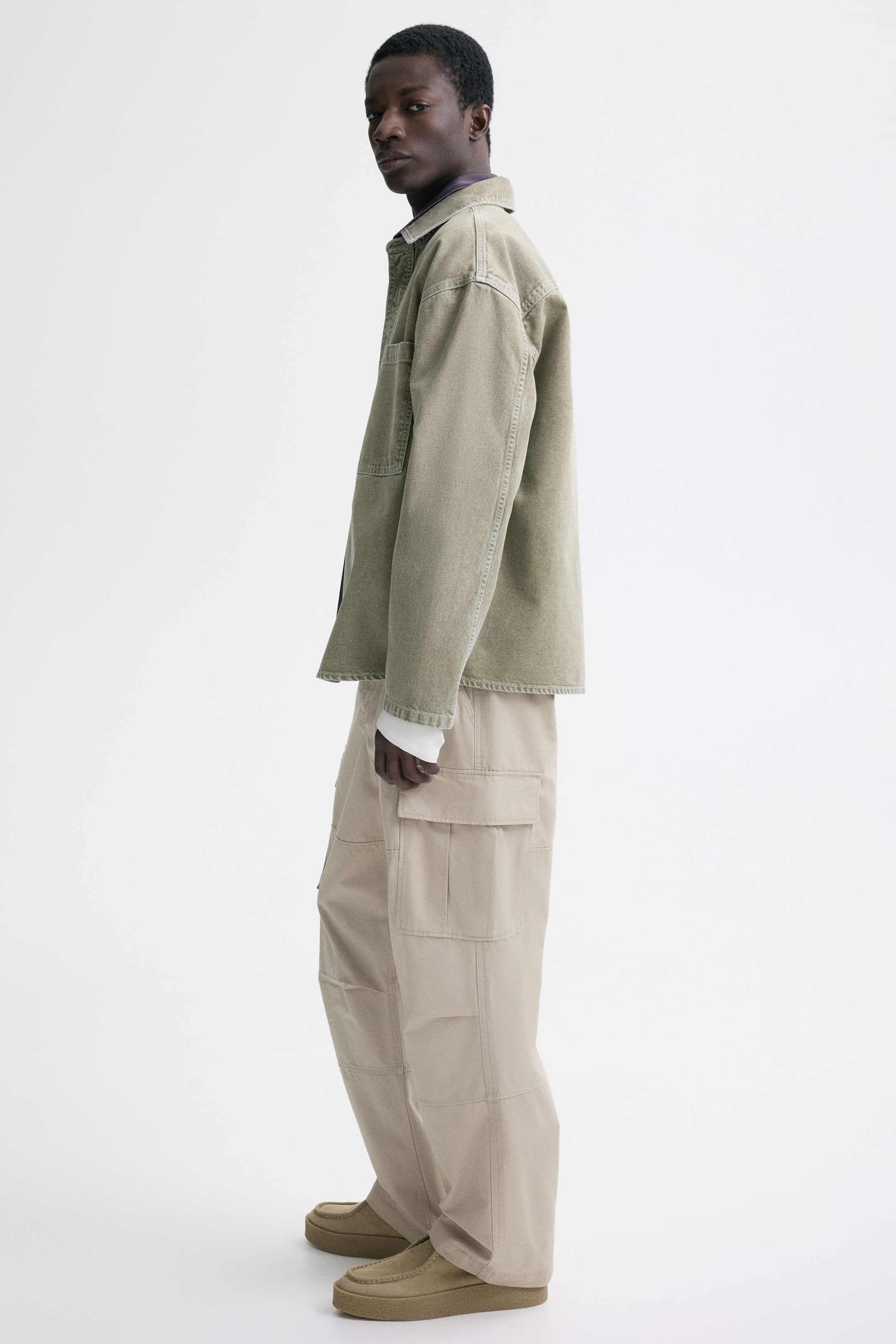 View larger image: Relaxed-Fit Cotton Cargo Pants - Light beige - Men | H&M US 3