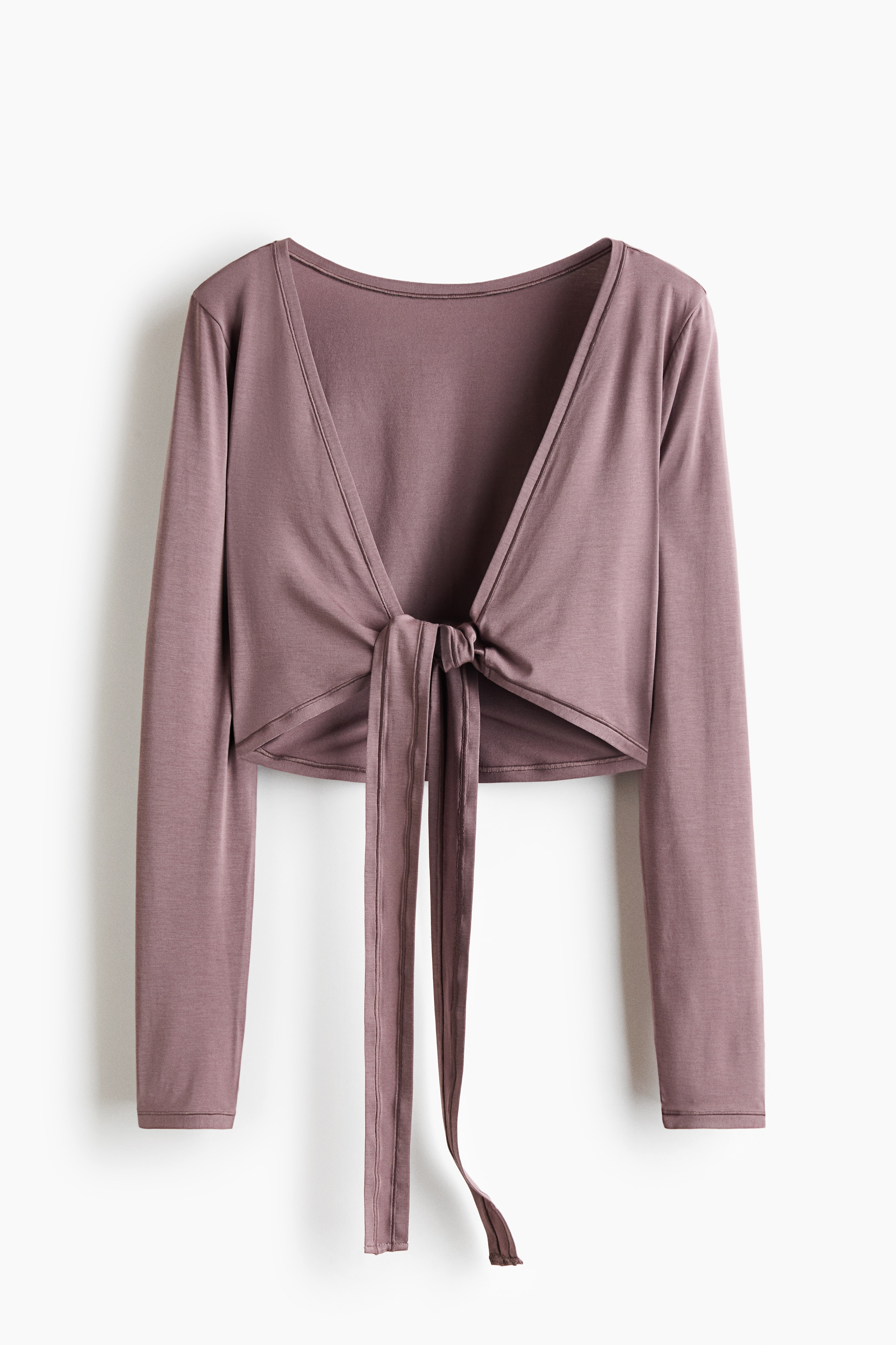 Top de yoga de manga larga con diseño cropped - Malva empolvado/Negro/Azul amazonita/Rosa maquillaje/Marrón cálido/Ciruela