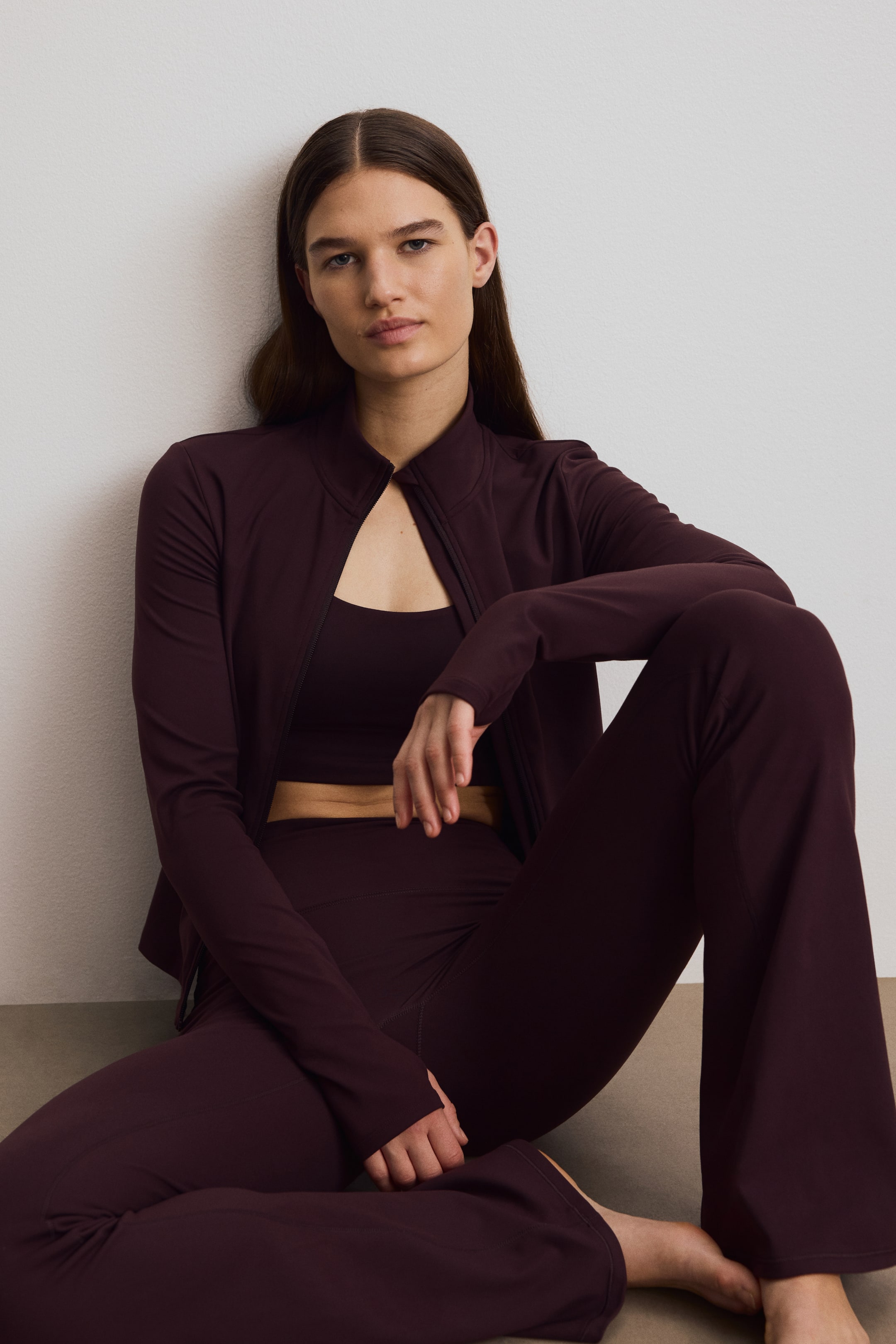 View larger image: Zip-through sports jacket with SoftMove™ - Chocolate plum - Ladies | H&M 1