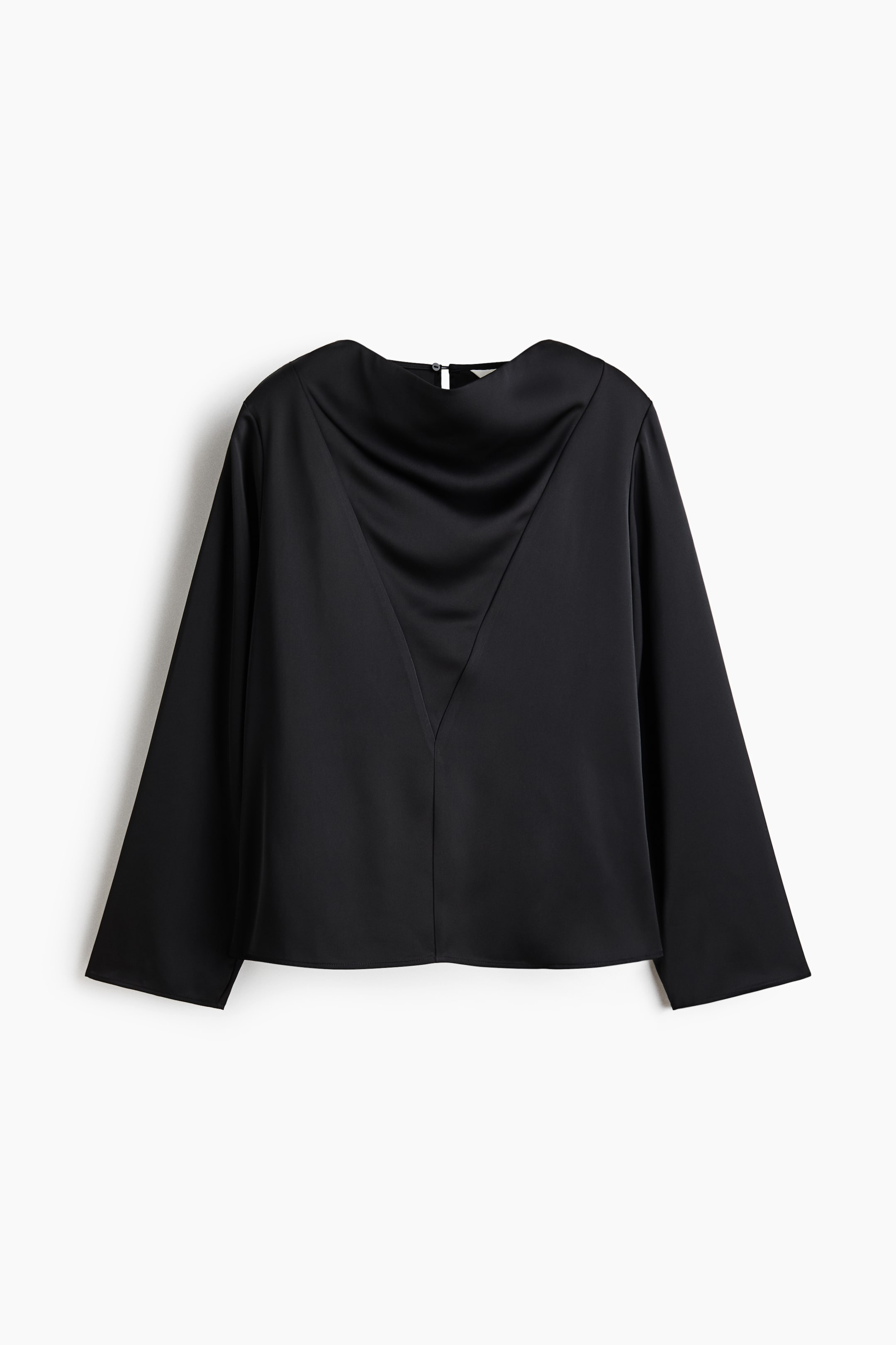 Cowl-Neck Satin Blouse