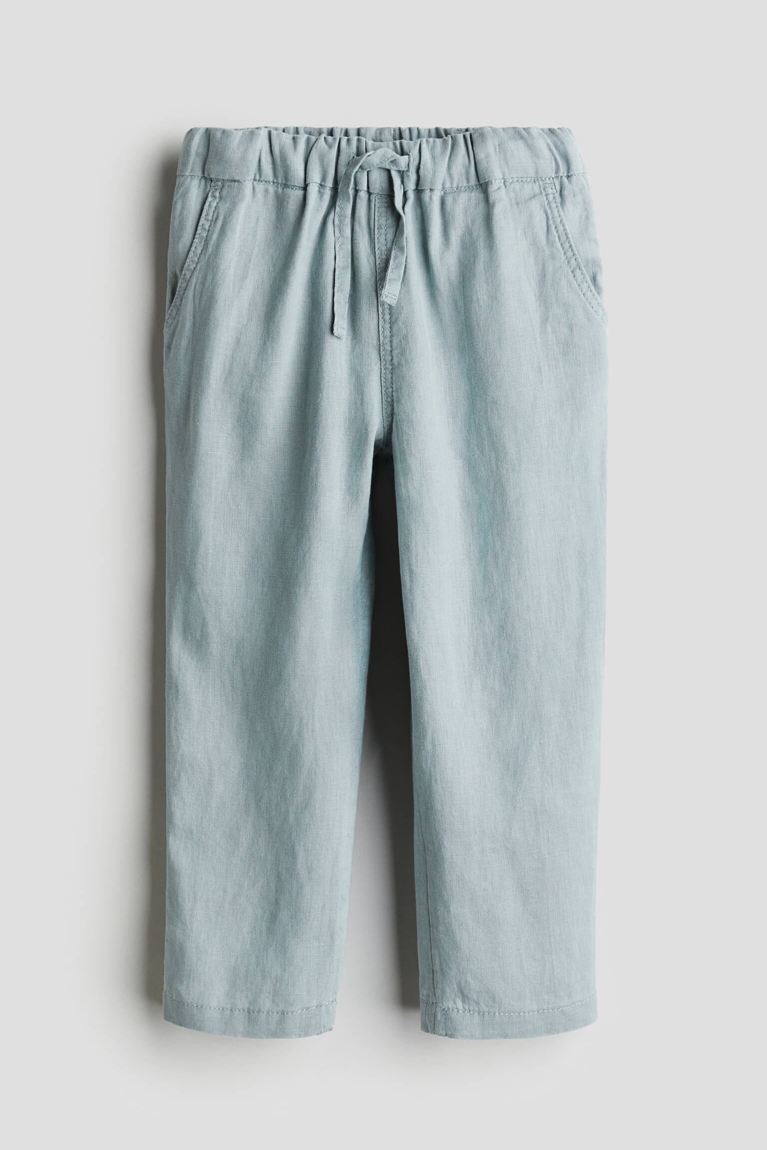 Linen Pull On Pants - Light turquoise/Mole/Light beige - 1