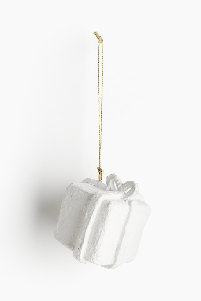 Addobbo per albero di Natale in cartapesta - Bianco/regalo/Bianco/pupazzo di neve/Bianco/stella - 1