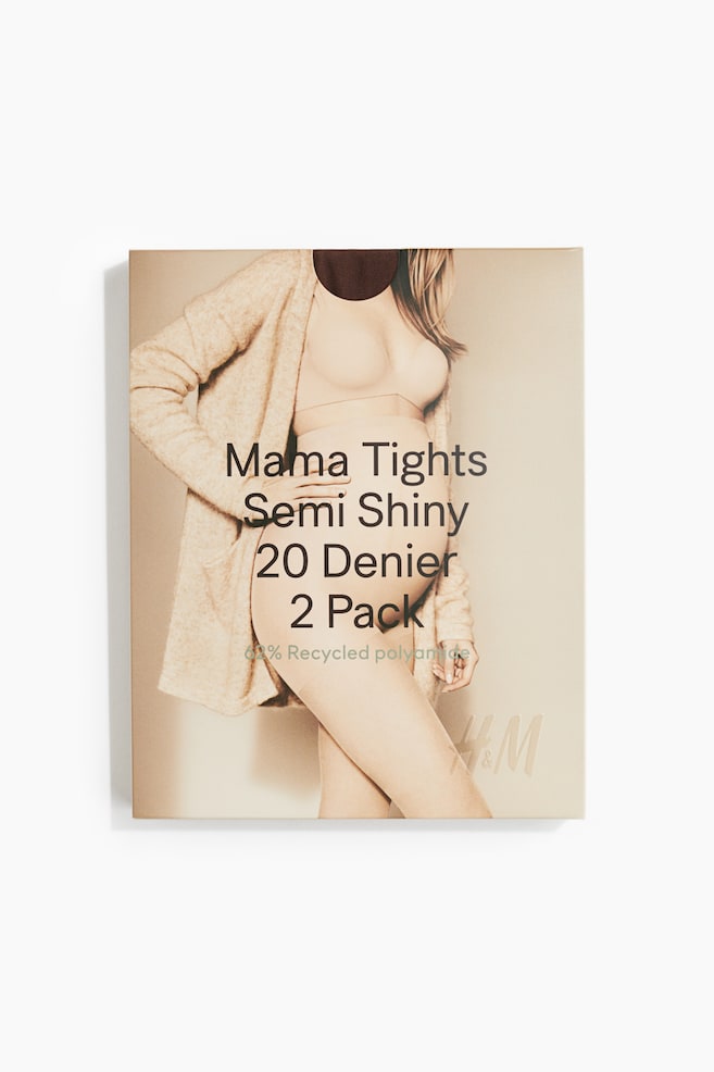 MAMA 2-pack 20 denier tights - Dark brown/Brown/Black/Light beige - 1