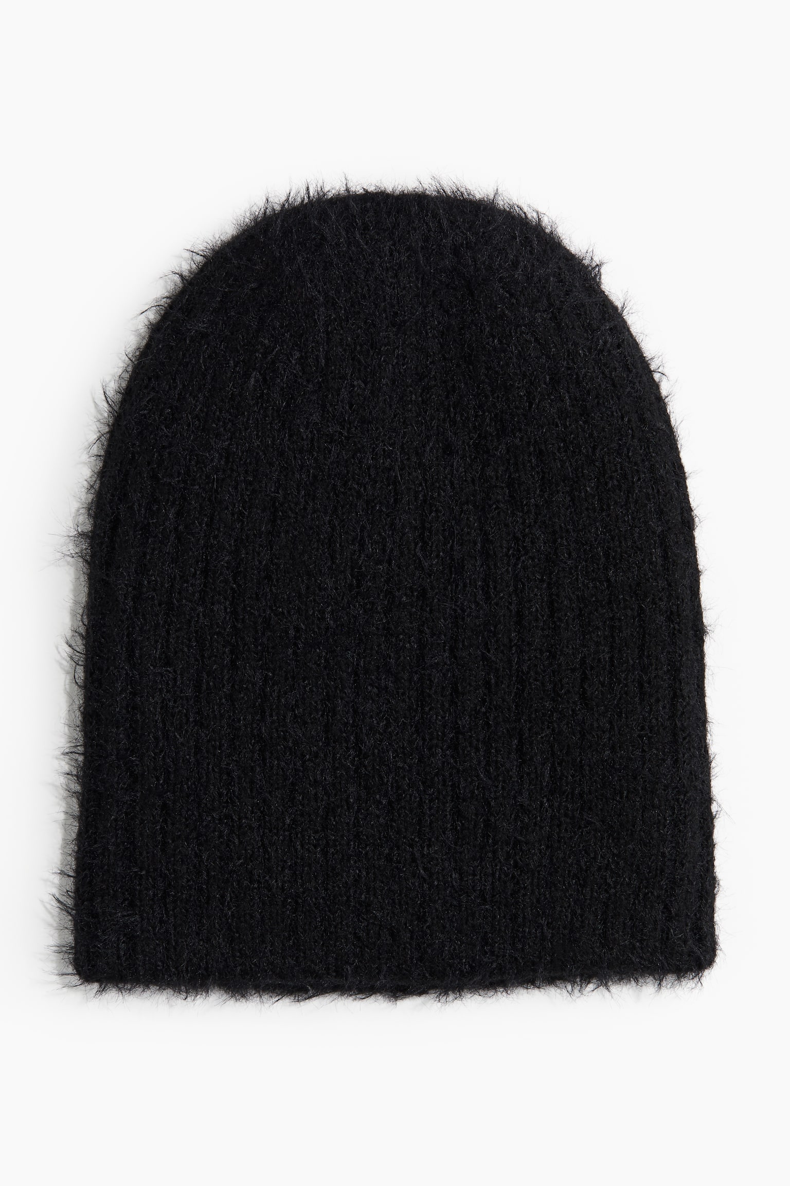 Fluffy-knit beanie - Black/Grey - 1