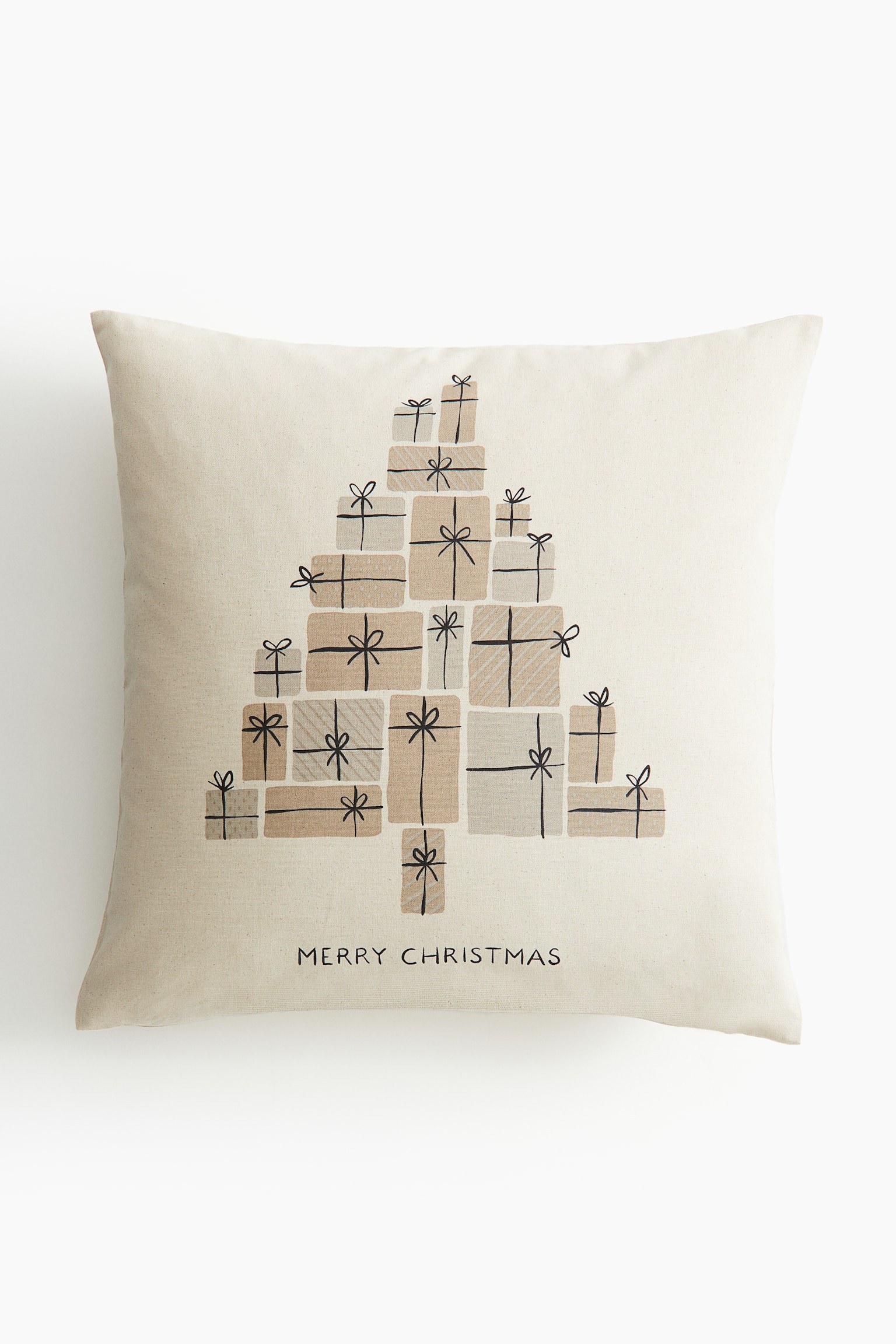 Printed cotton cushion cover - Beige/Gift tree/Beige/Sledge/White/Christmas wreath/Red/Gift tree - 1