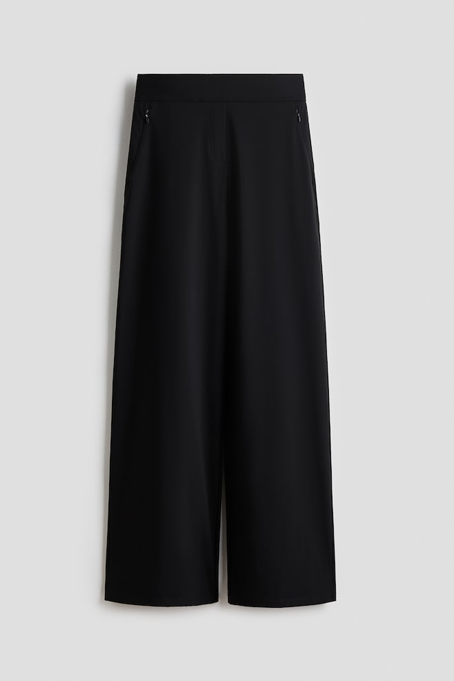 Weite Hose mit Four-way-Stretch - Schwarz/Beige/Dunkelbraun - 1