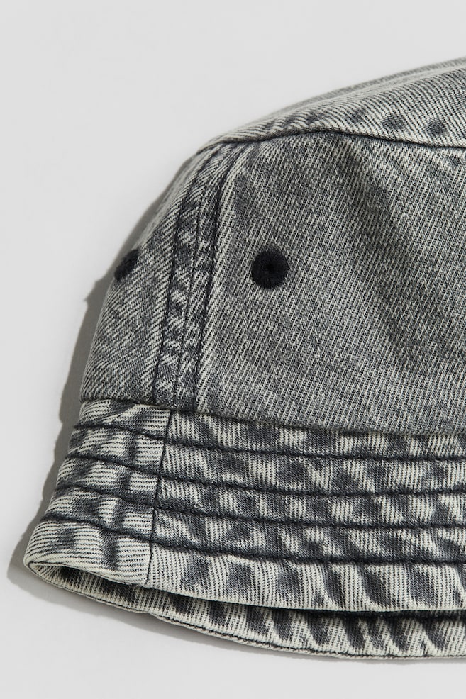 Cappello da pescatore in cotone - Grigio denim/Écru/Blu denim - 2