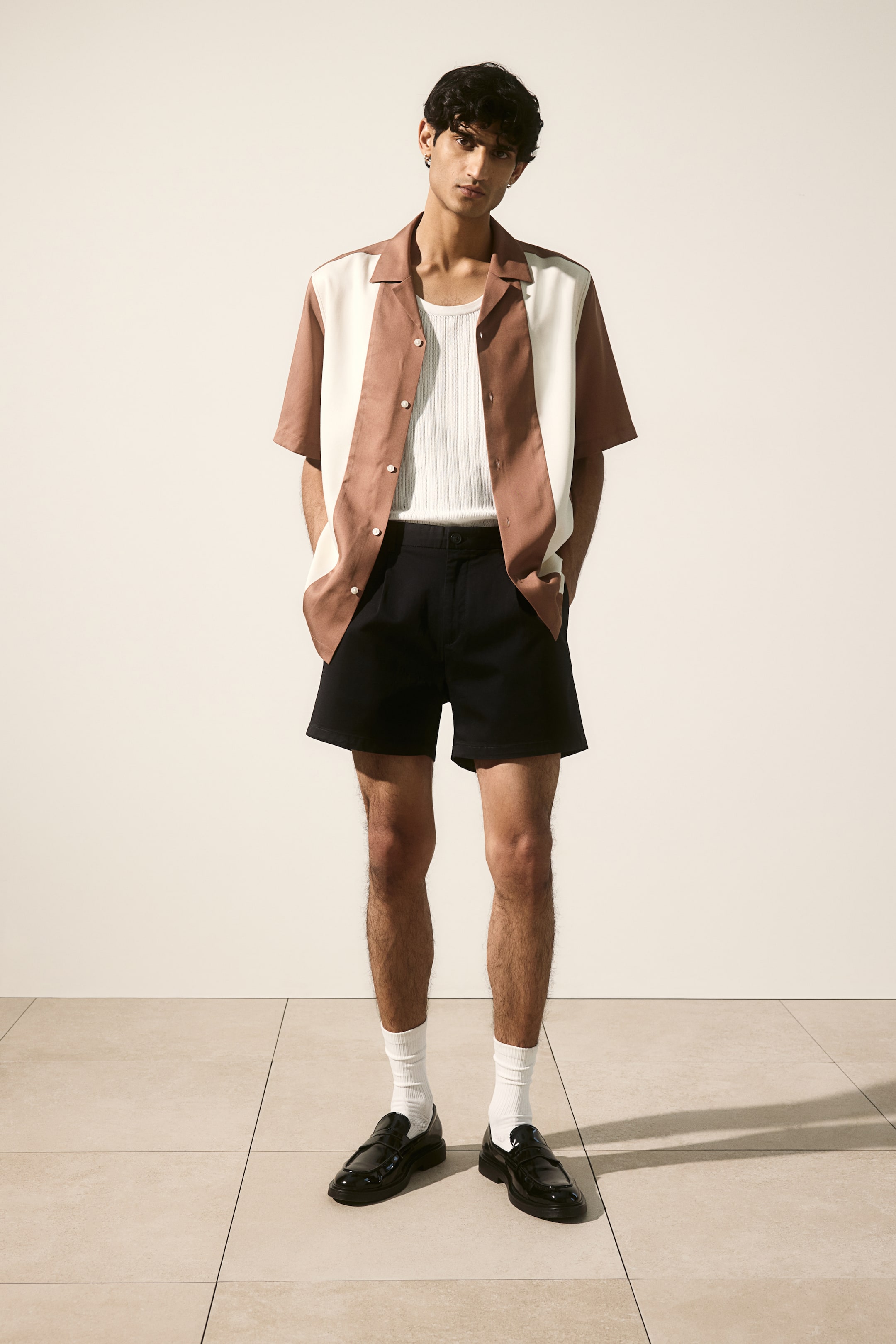 Regular Fit Pleat-detail Shorts