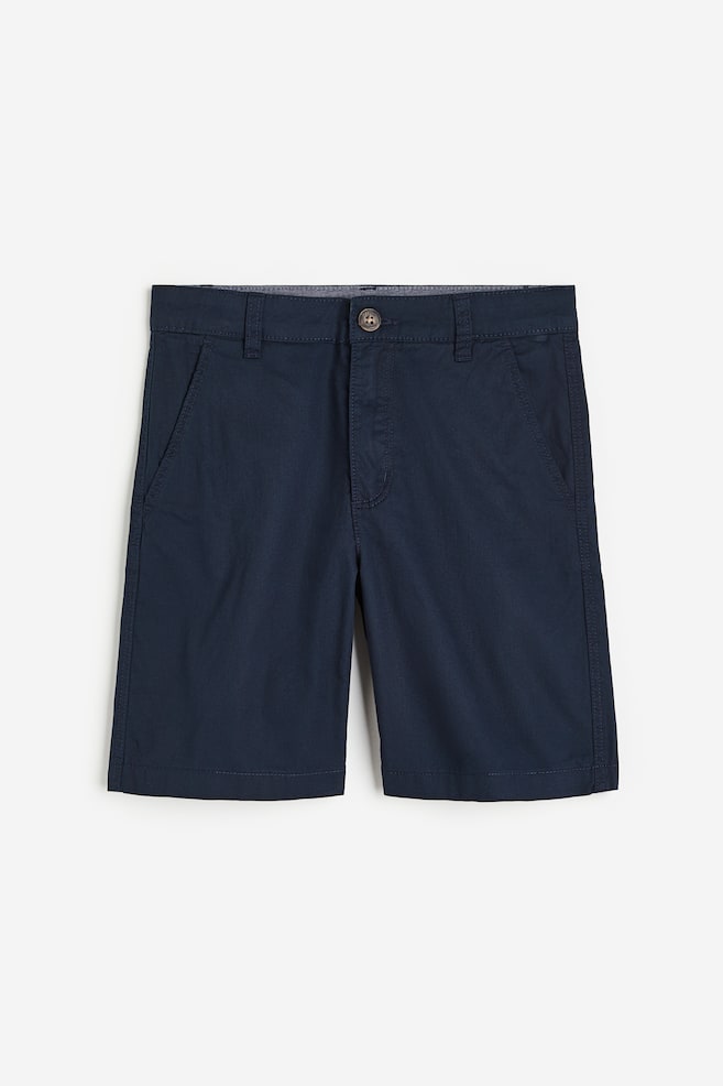 Cotton chino shorts - Navy blue/Black/Beige - 1