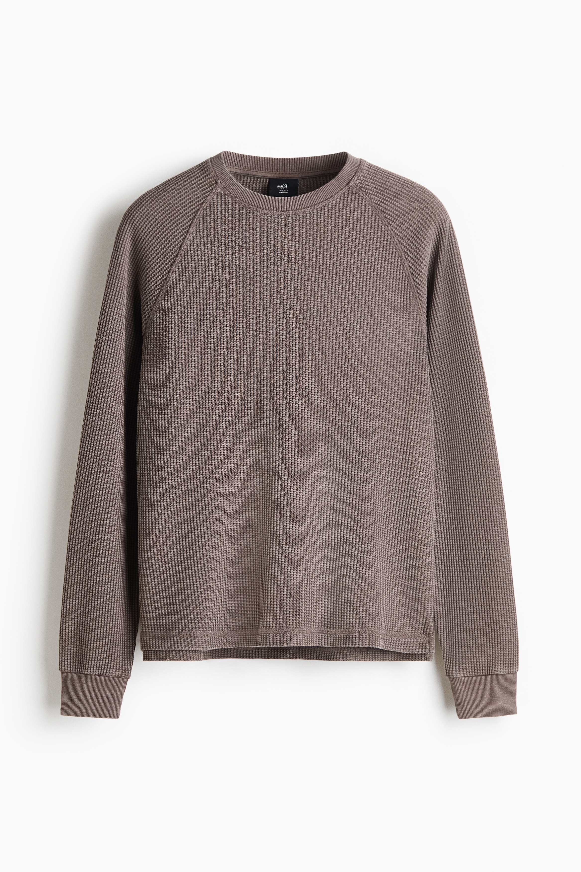 Shirt mit Waffelstruktur in Regular Fit