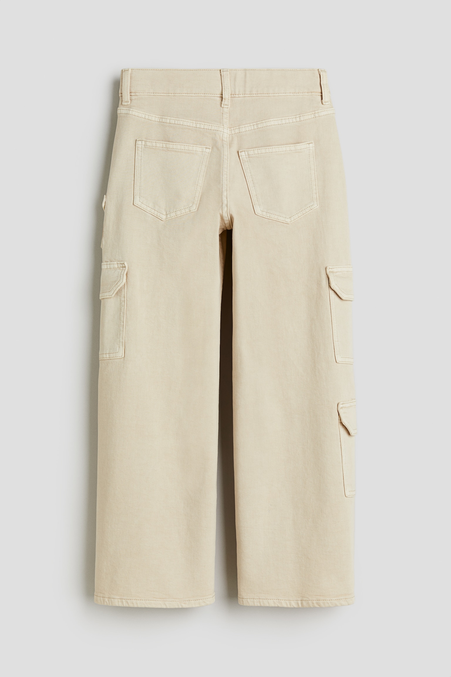 Loose Fit Wide Leg Cargo Jeans - Light beige/White/Light denim blue/Denim blue - 3