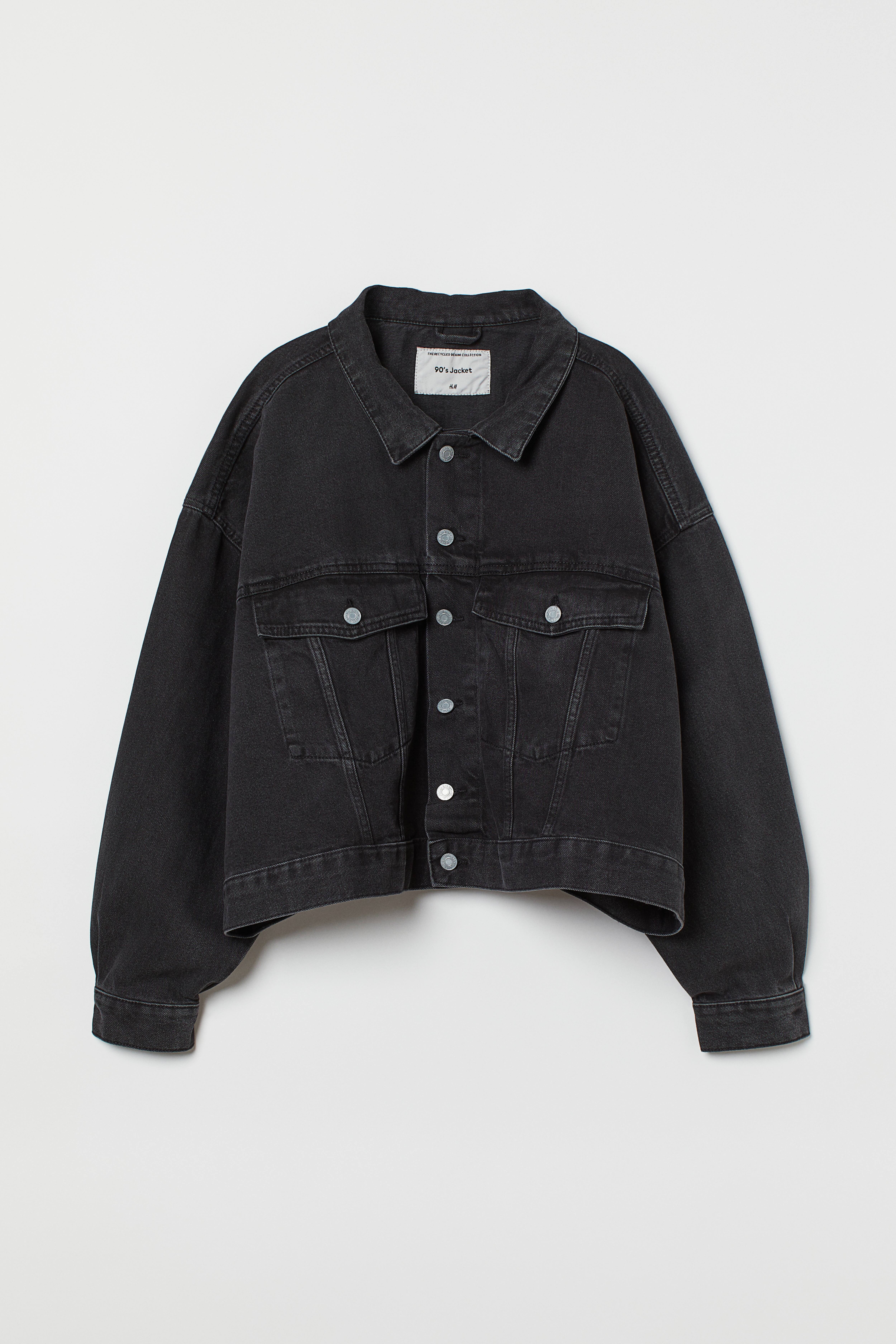 Fashion collarless denim jacket h&m