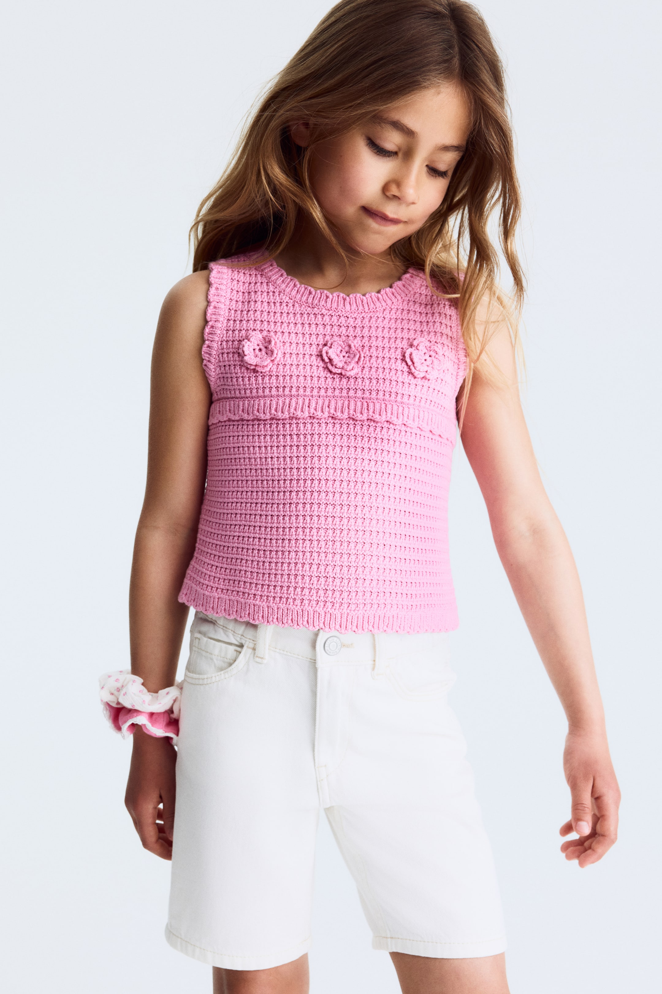Детские топы H&M Appliquéd Crochet-Look Top — фото 4