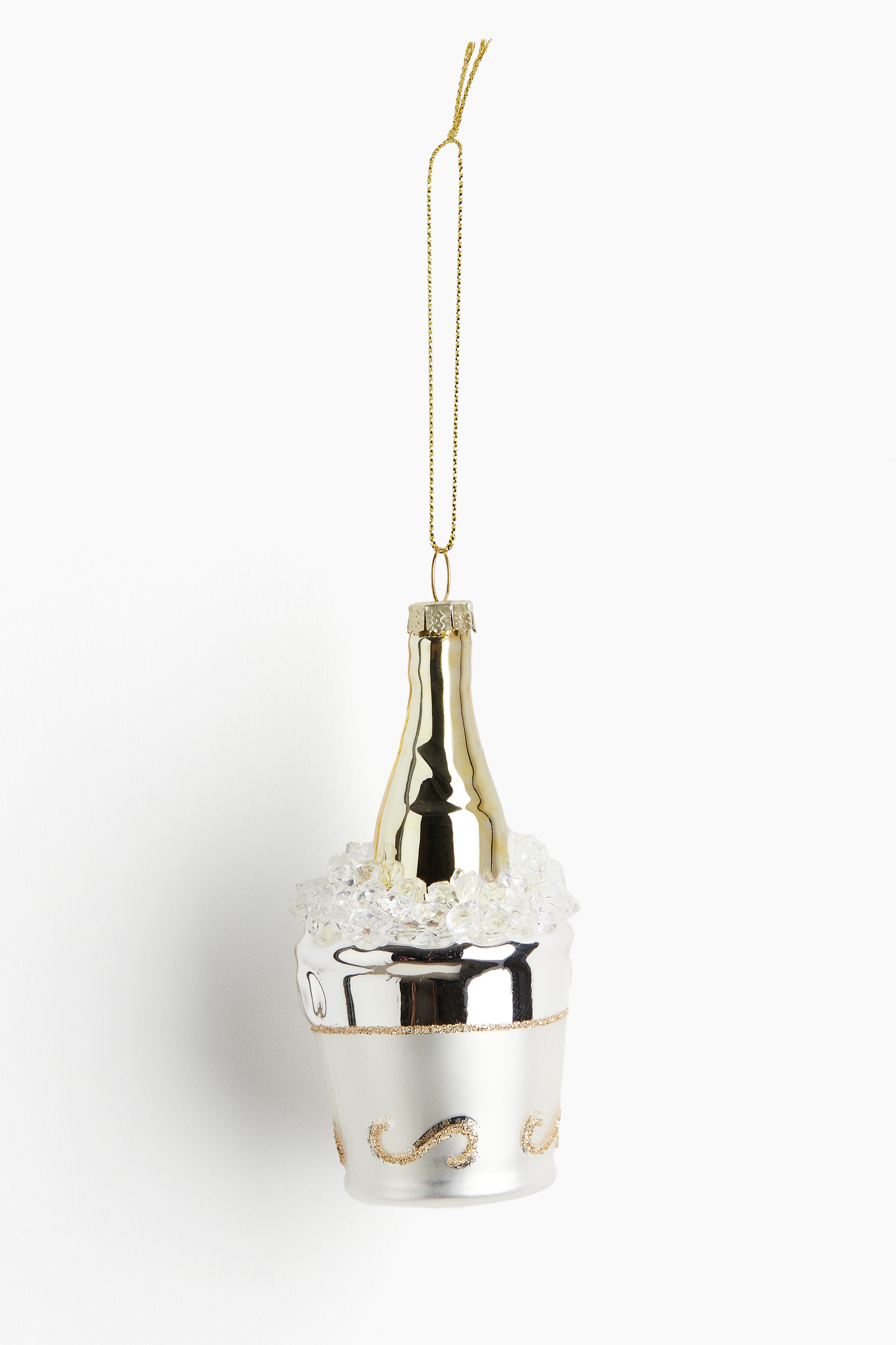 H&M Home  - Weihnachtsschmuck aus Glas - Goldfarben/Sektflasche