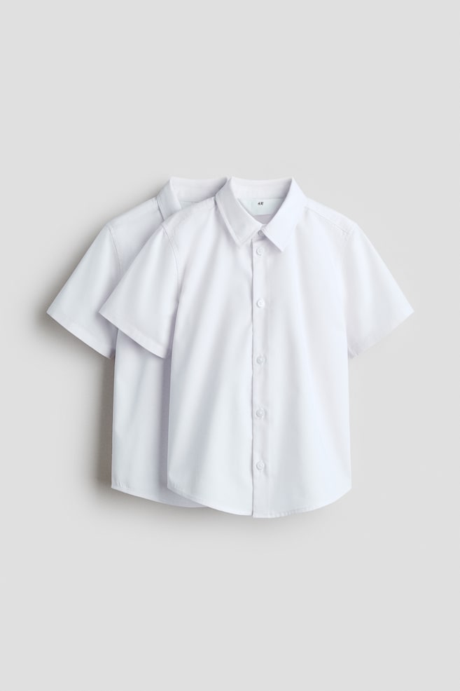 2-pack easy-iron school shirts - White - 1