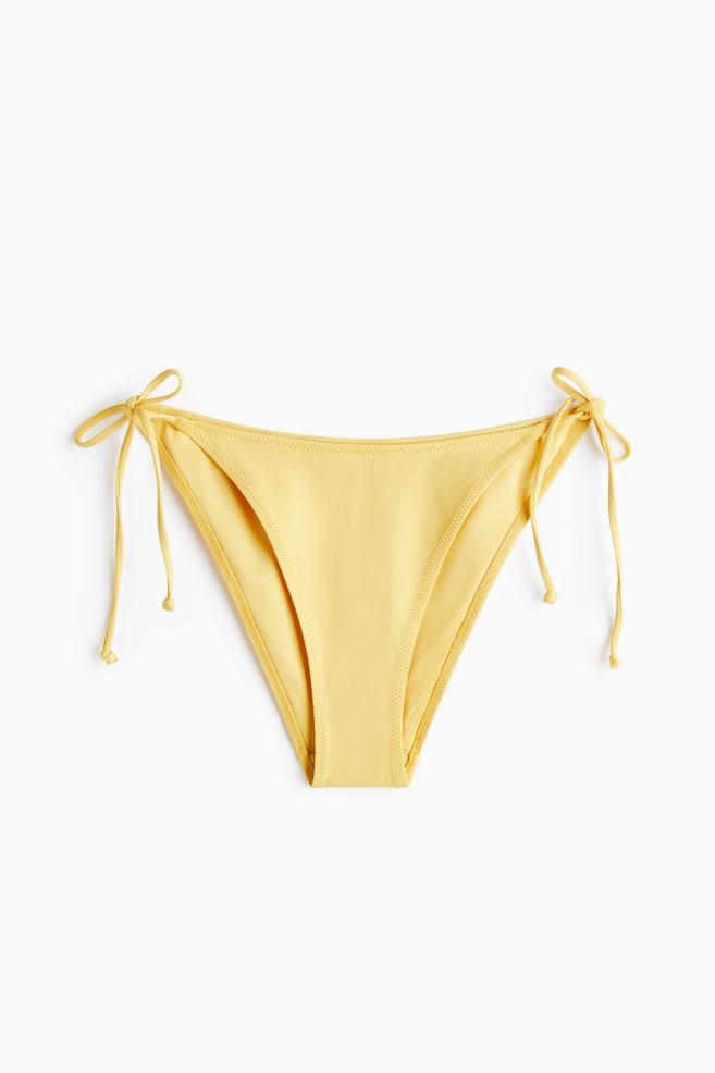 Tie Bikini Bottoms - Yellow/Light purple/paisley/Dark brown/White/floral/Lilac/Mint green/Dark brown/polka dot/Light blue - 1