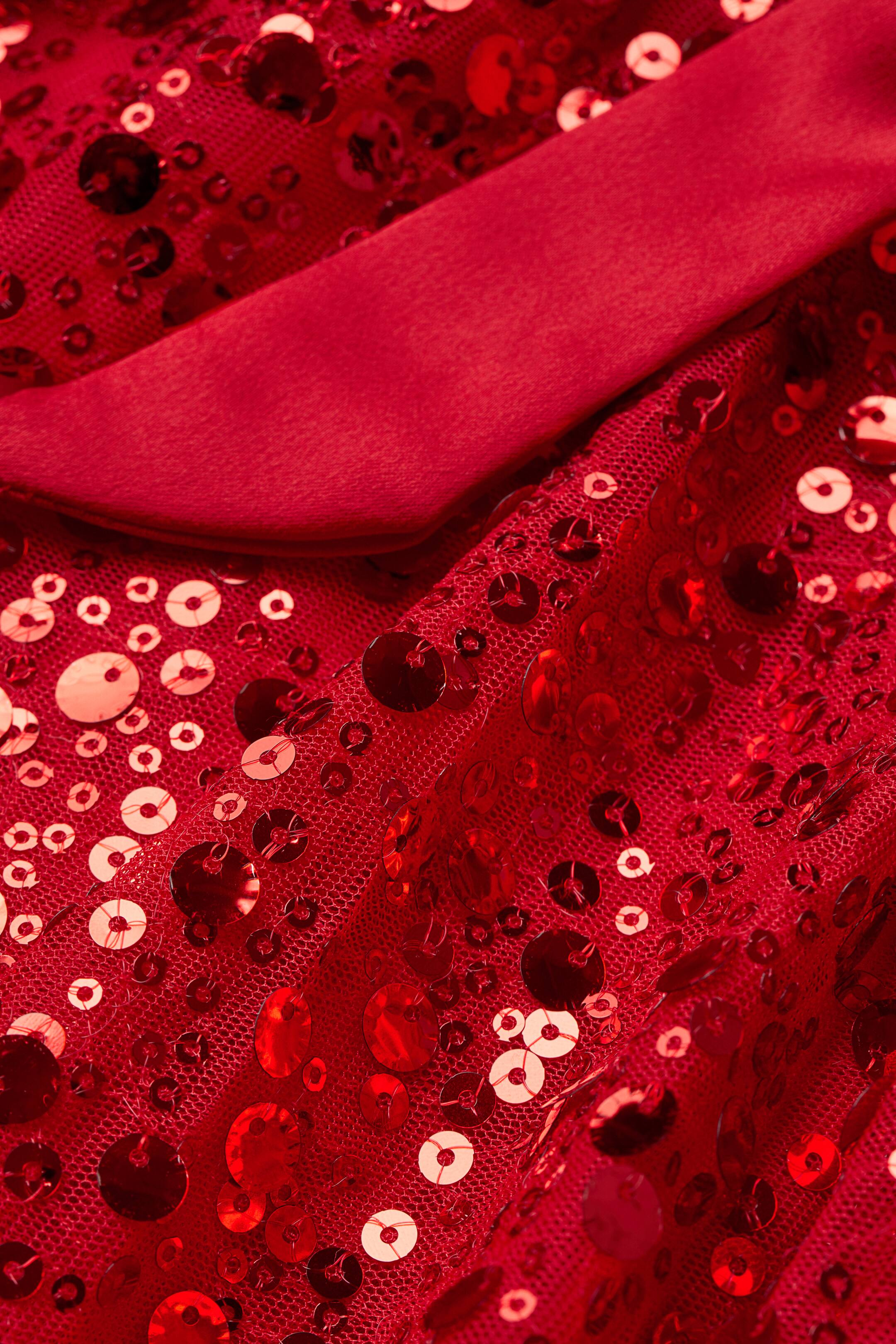 Red Sequinned Tulle Glow